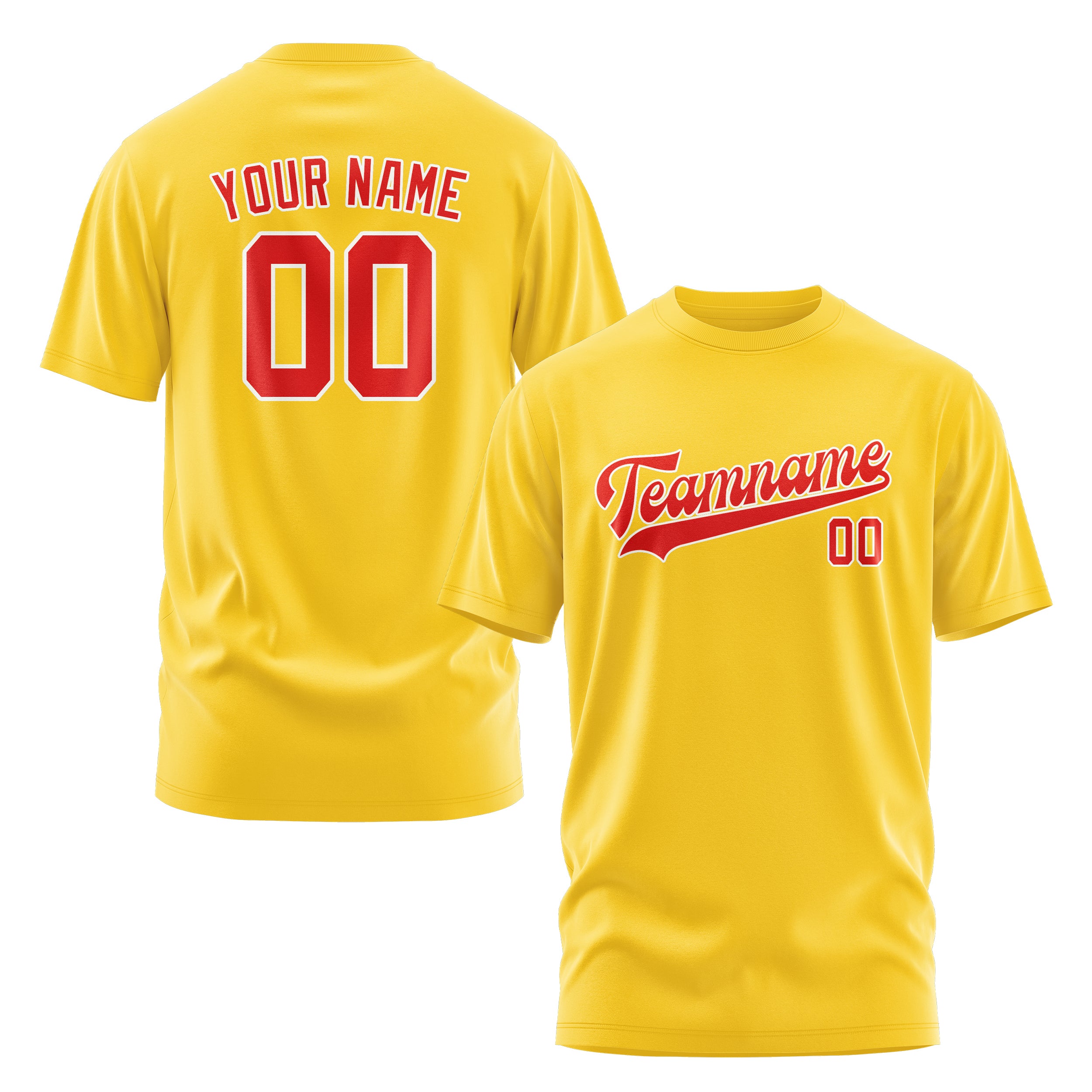 Maßgeschneidertes Gold Orangerot T-Shirt