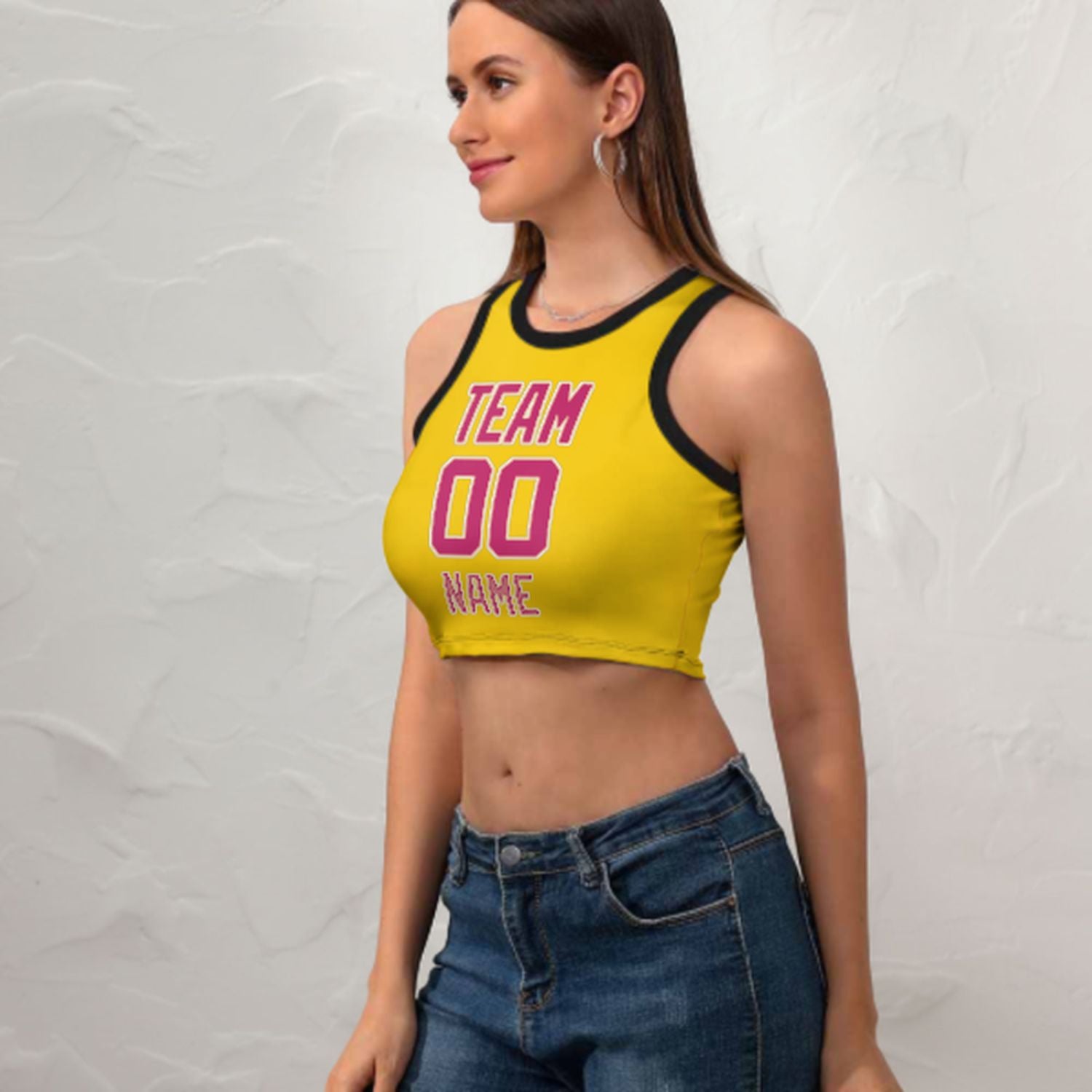 Maßgeschneidertes Gold Rosarot Ärmelloses Tanktop