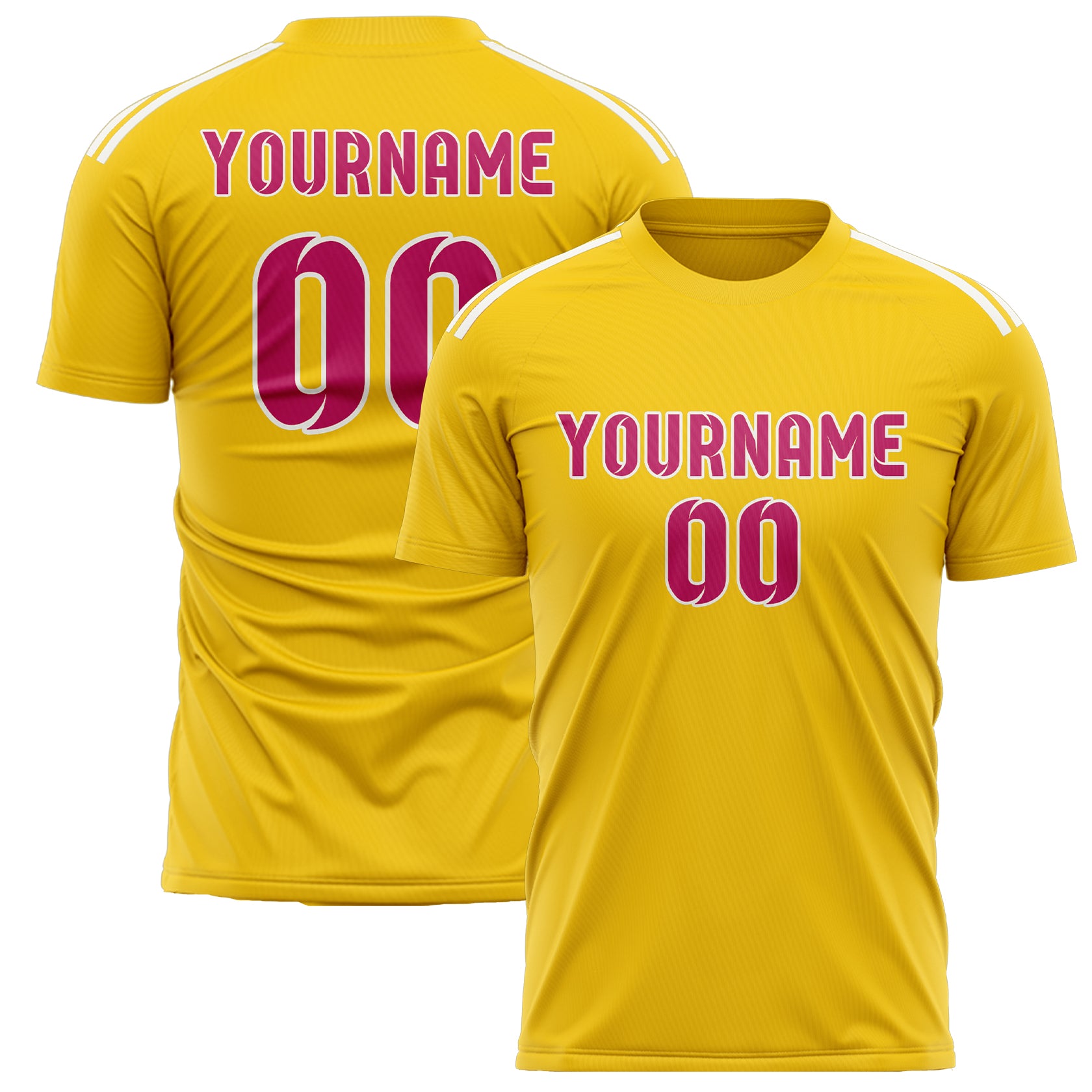 Benutzerdefiniertes Professionelles Gold Rosarot Fußballtrikot