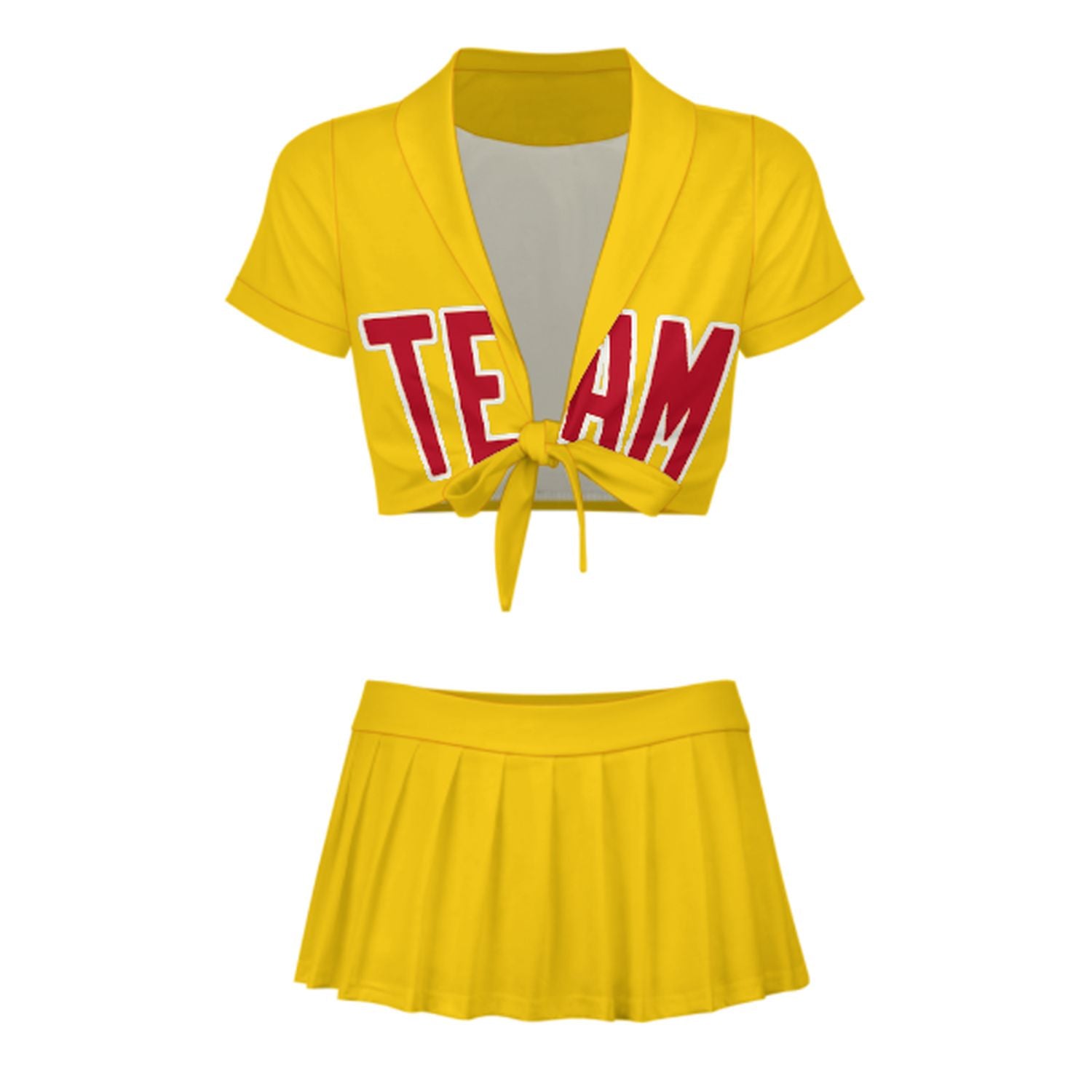 Maßgeschneidertes Gold Rot Cheerleader Outfit Set