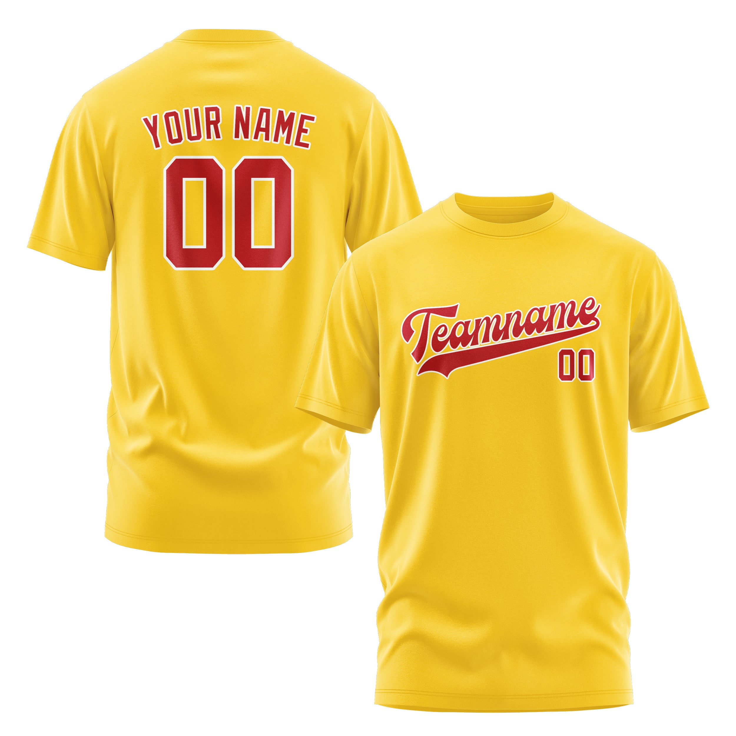 Maßgeschneidertes Gold Rot T-Shirt