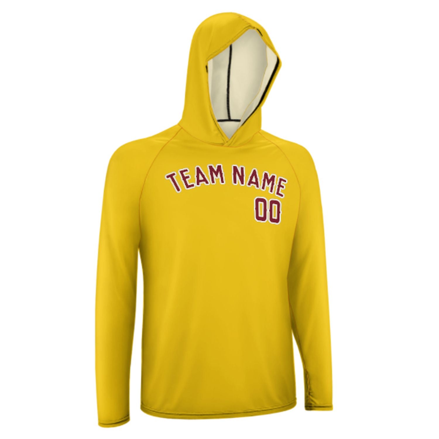 Maßgeschneidertes Gold Karmesinrot UV-Hoodie