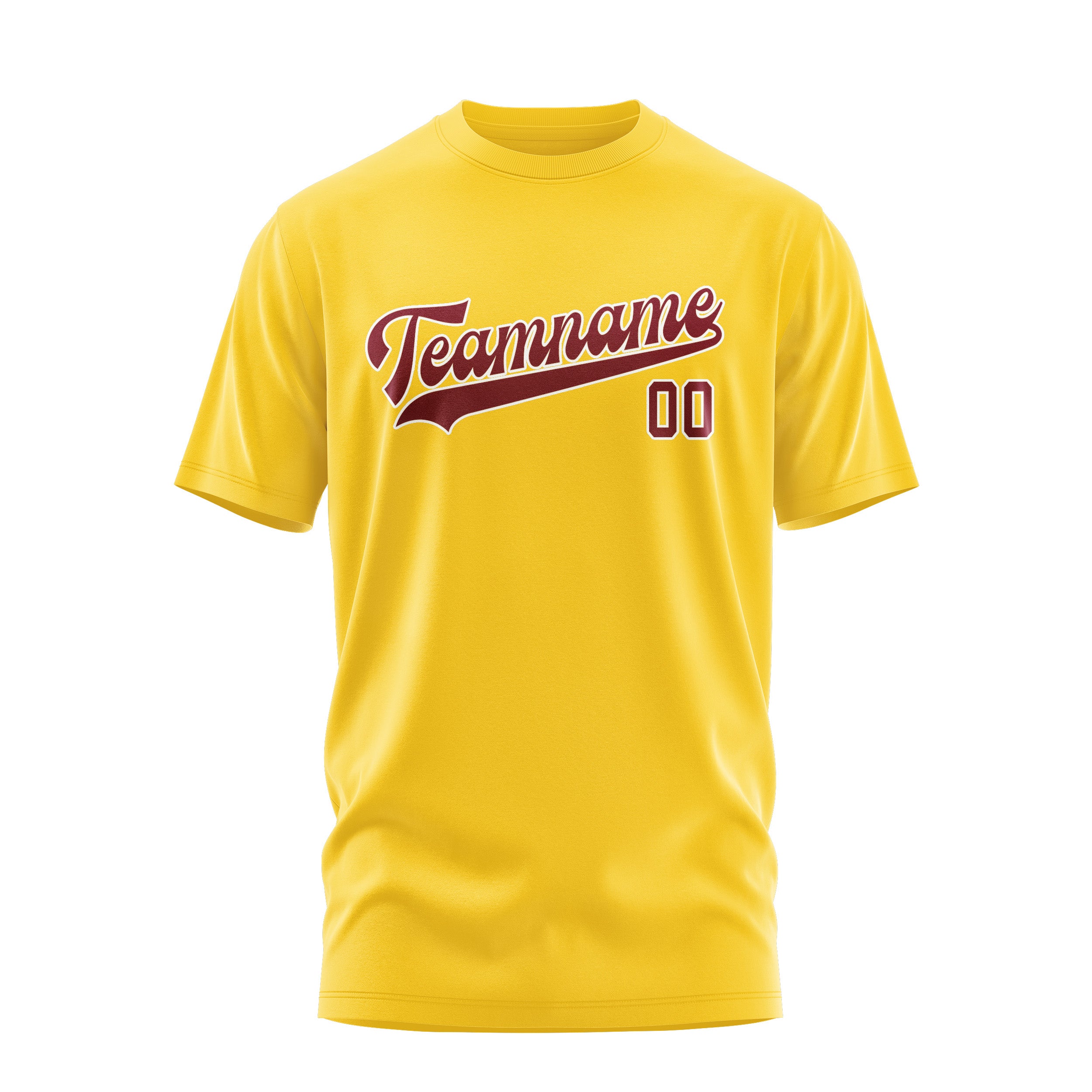 Maßgeschneidertes Gold Karmesinrot T-Shirt