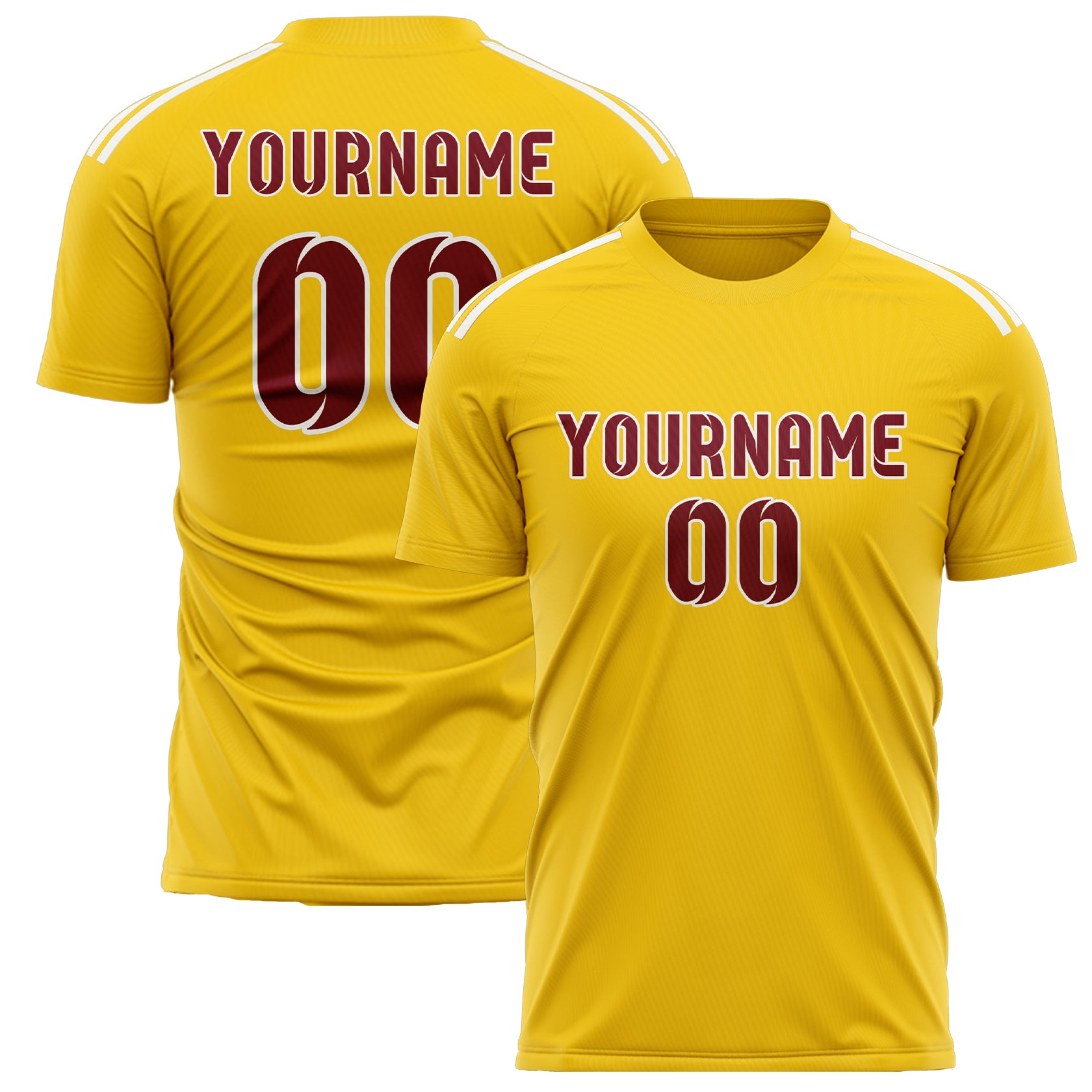 Benutzerdefiniertes Professionelles Gold Karmesinrot Fußballtrikot