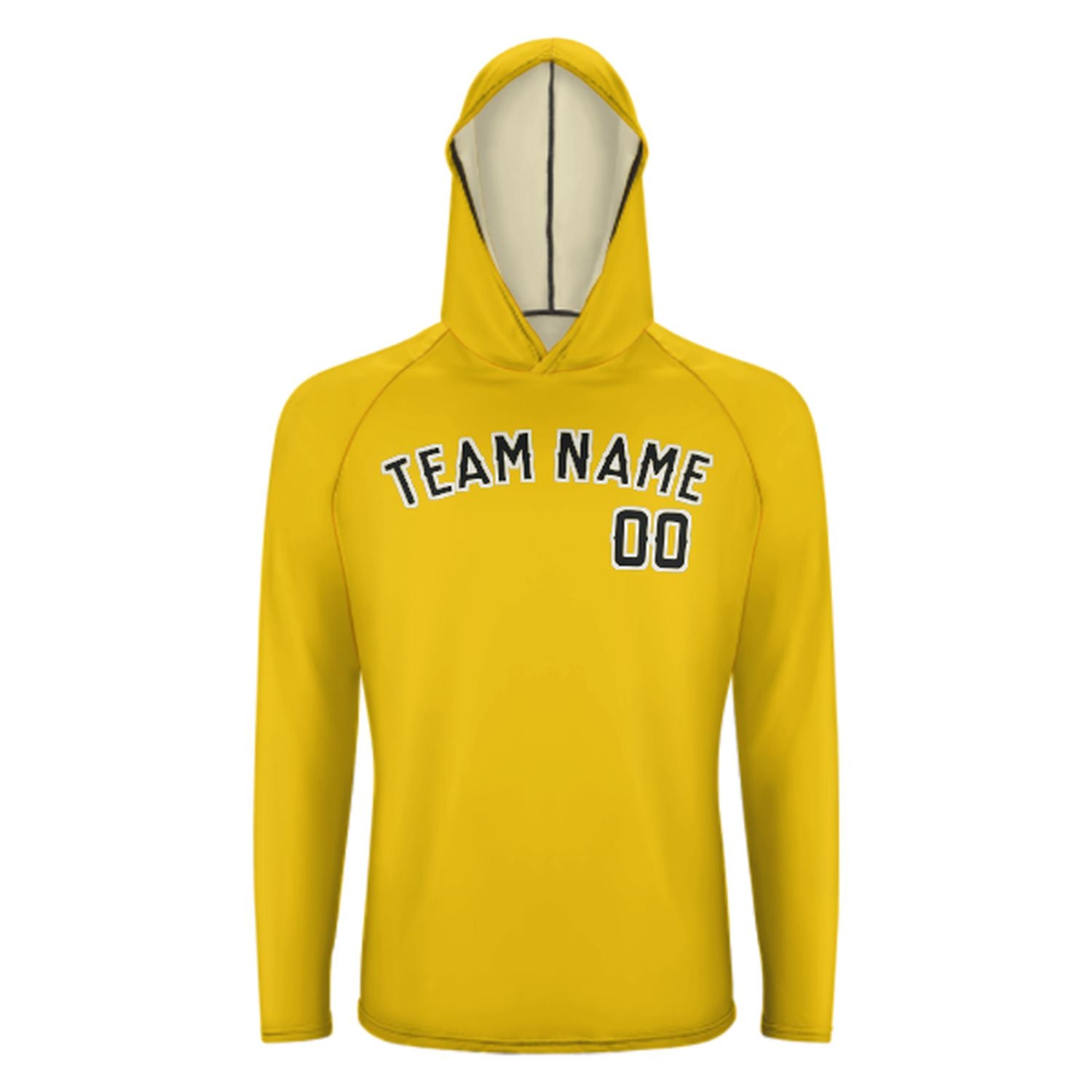 Maßgeschneidertes Gold Schwarz UV-Hoodie