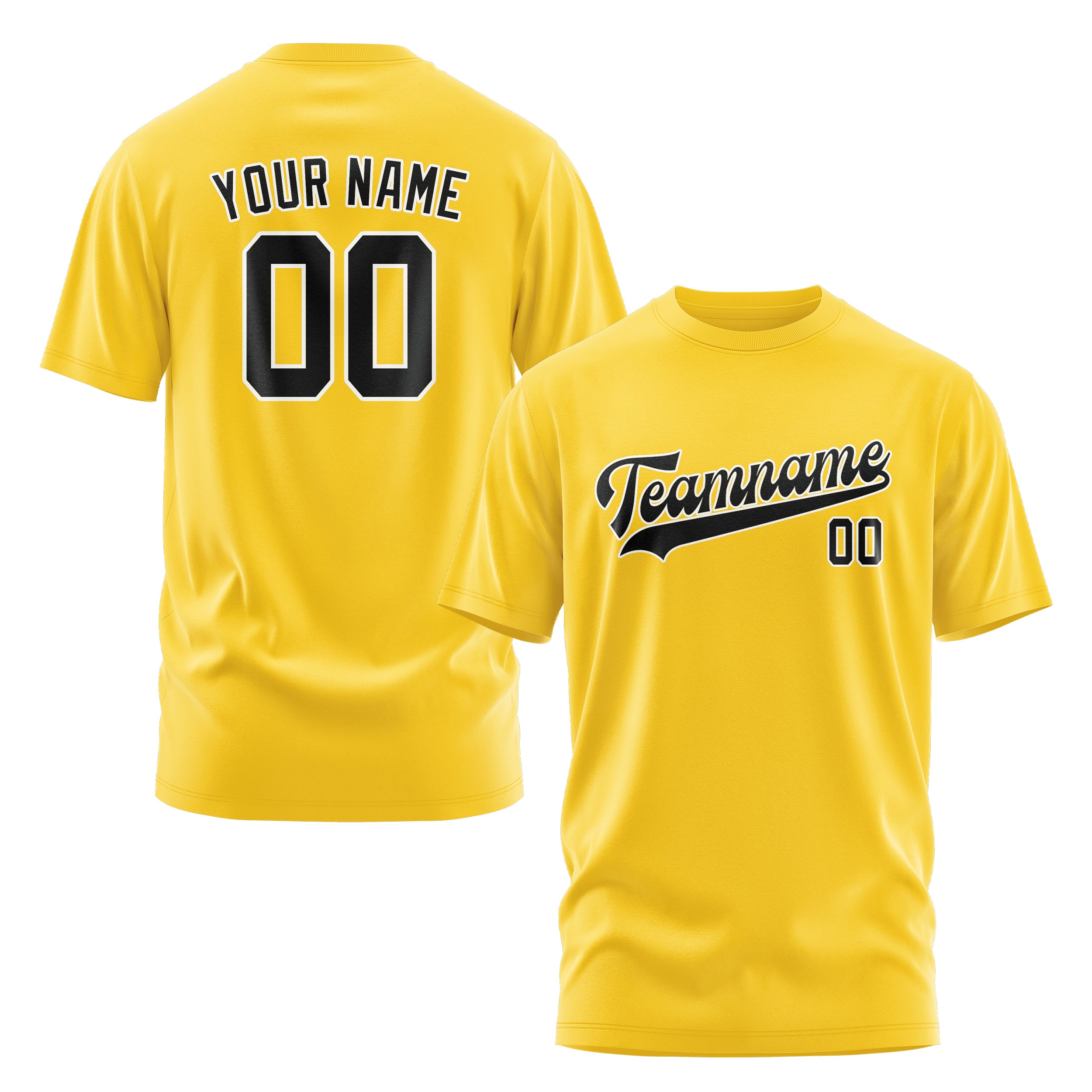 Maßgeschneidertes Gold Schwarz T-Shirt