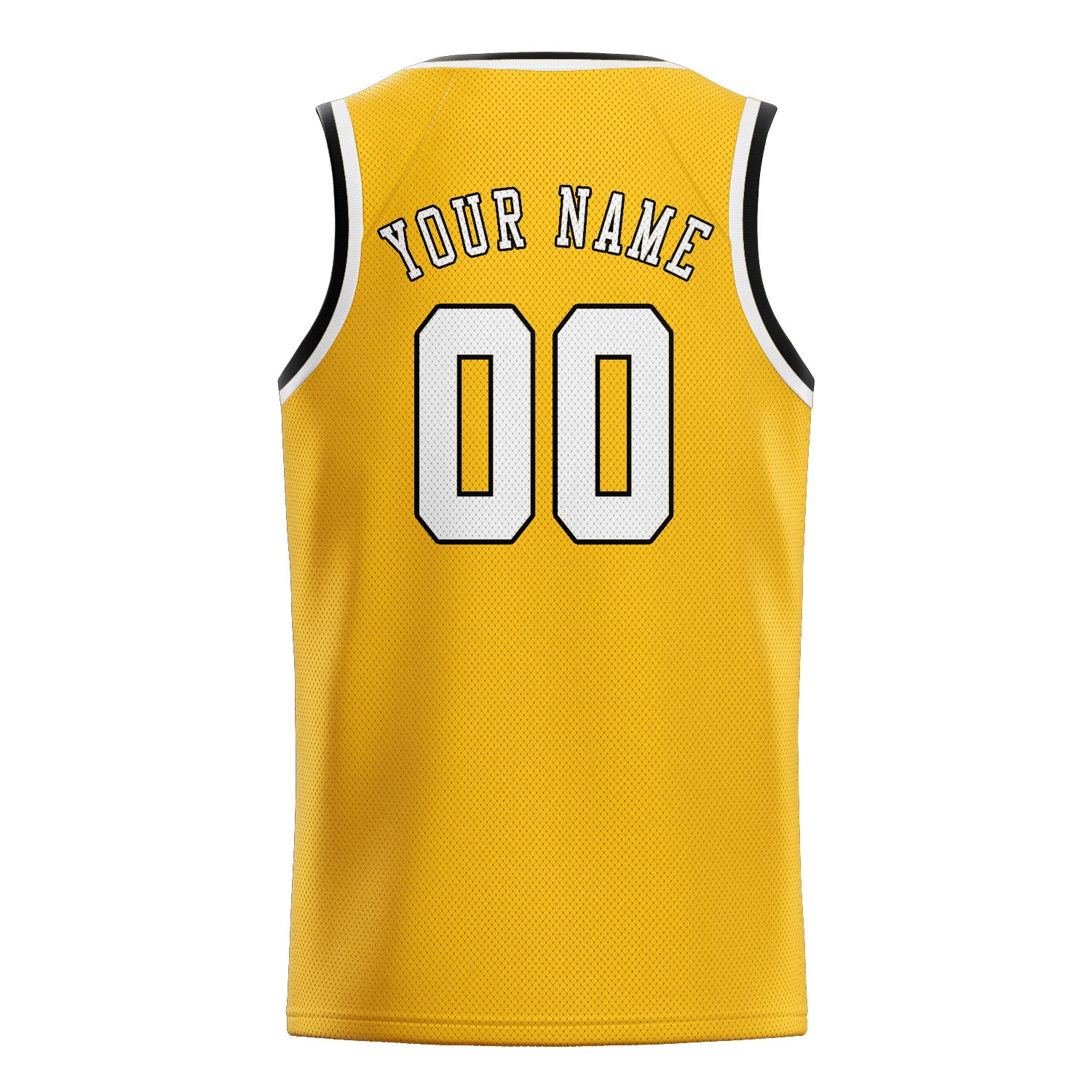 Benutzerdefiniertes Professionelles Gold Weiß Basketballtrikot