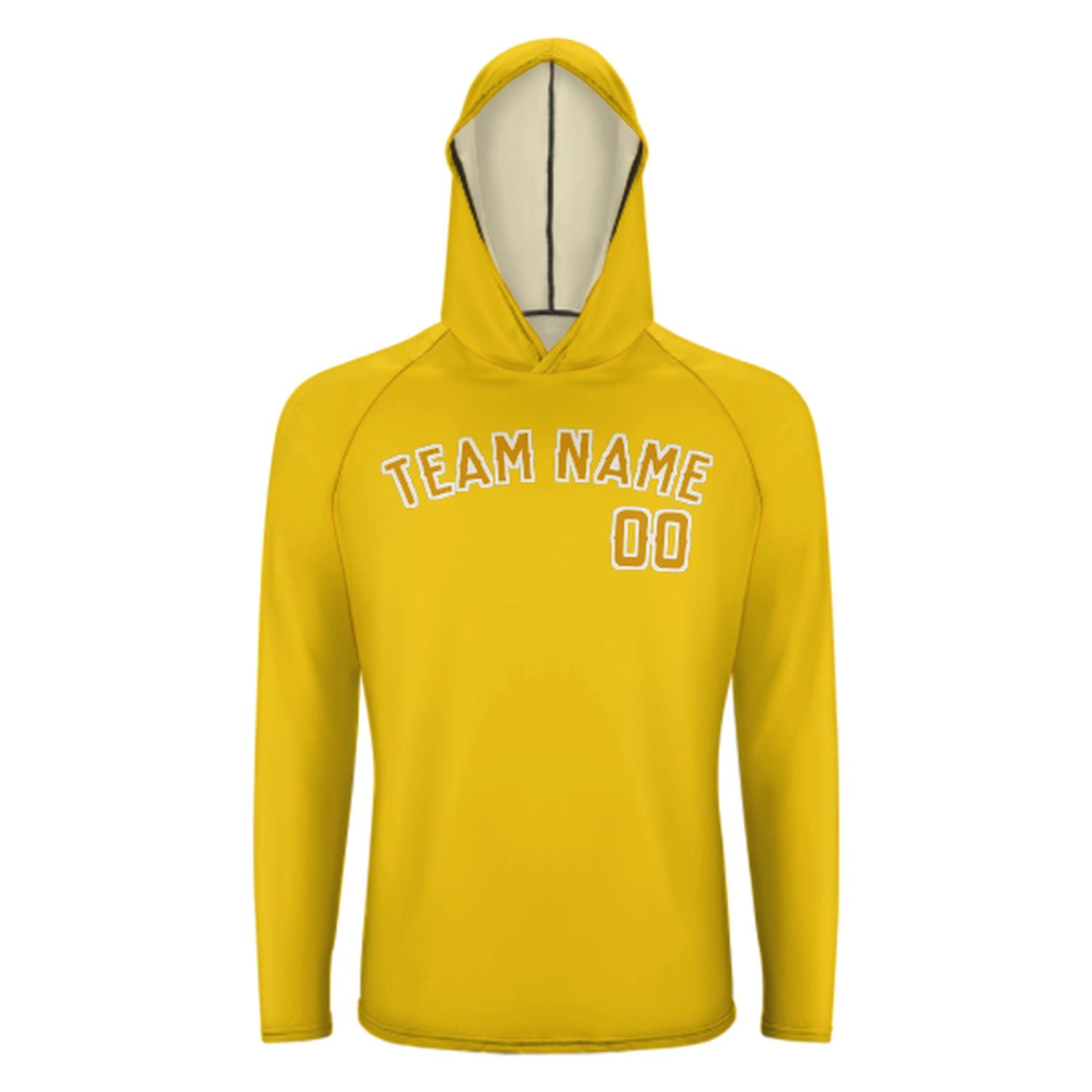 Maßgeschneidertes Gold Gelb UV-Hoodie