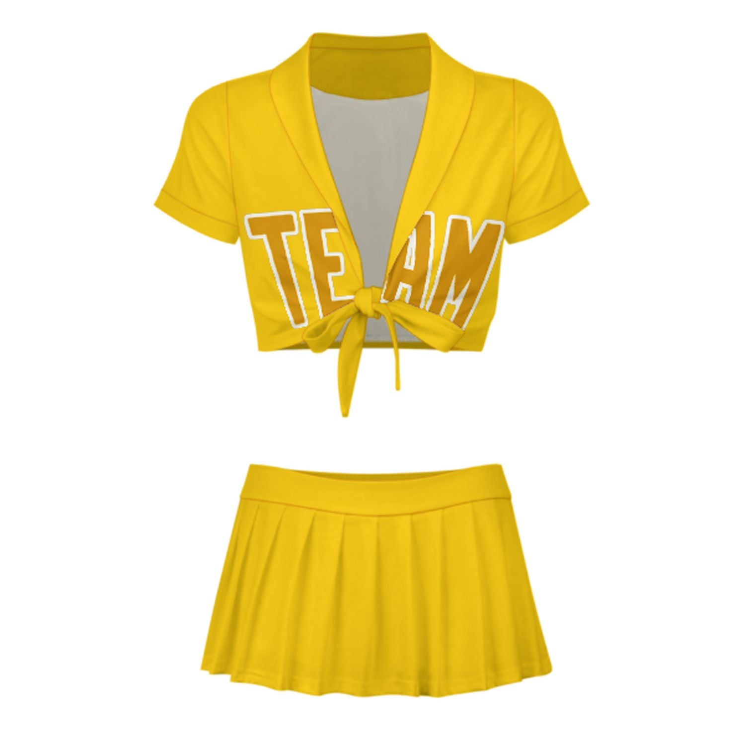 Maßgeschneidertes Gold Gelb Cheerleader Outfit Set