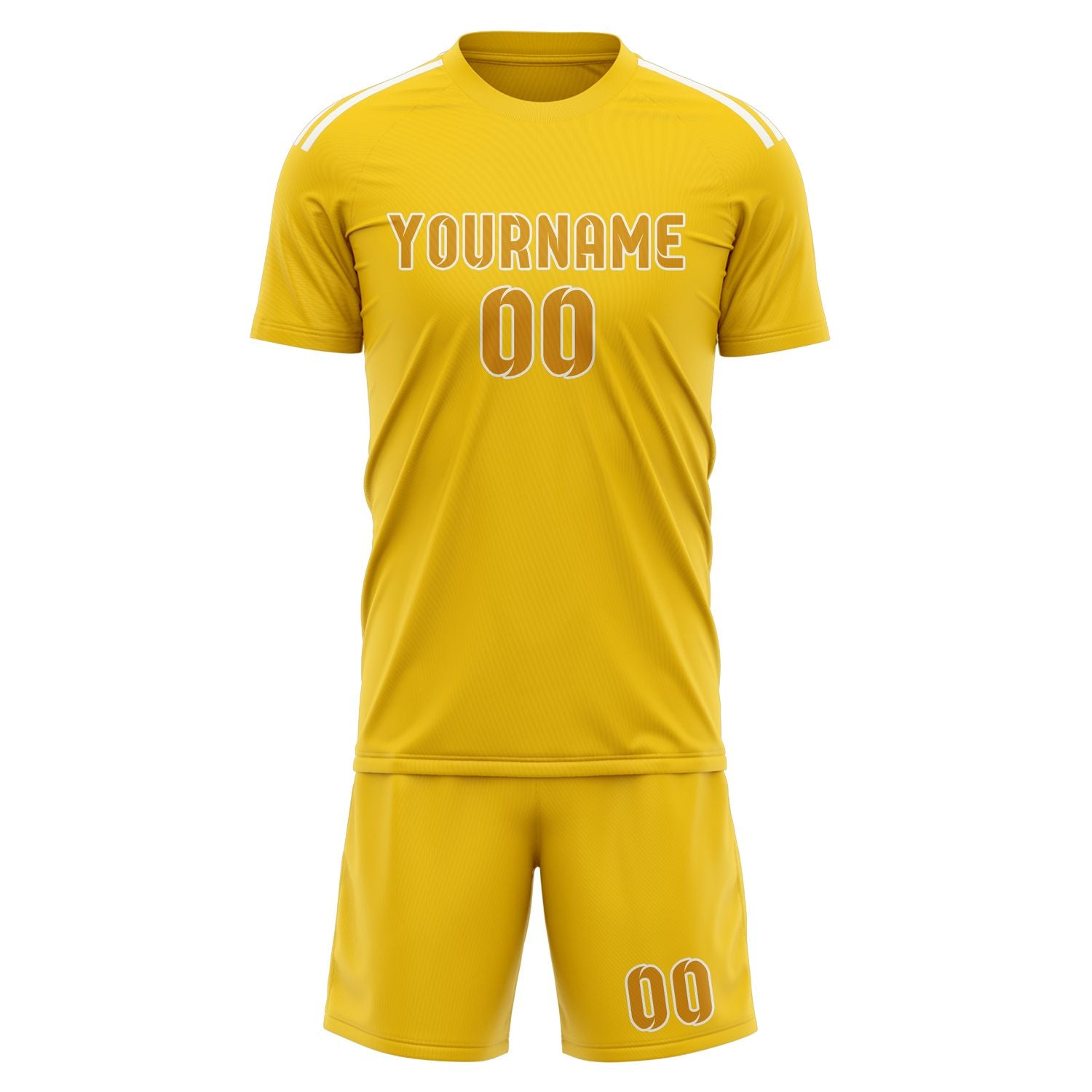 Maßgeschneidertes Professionelles Gold Gelb Fußballtrikot-Set