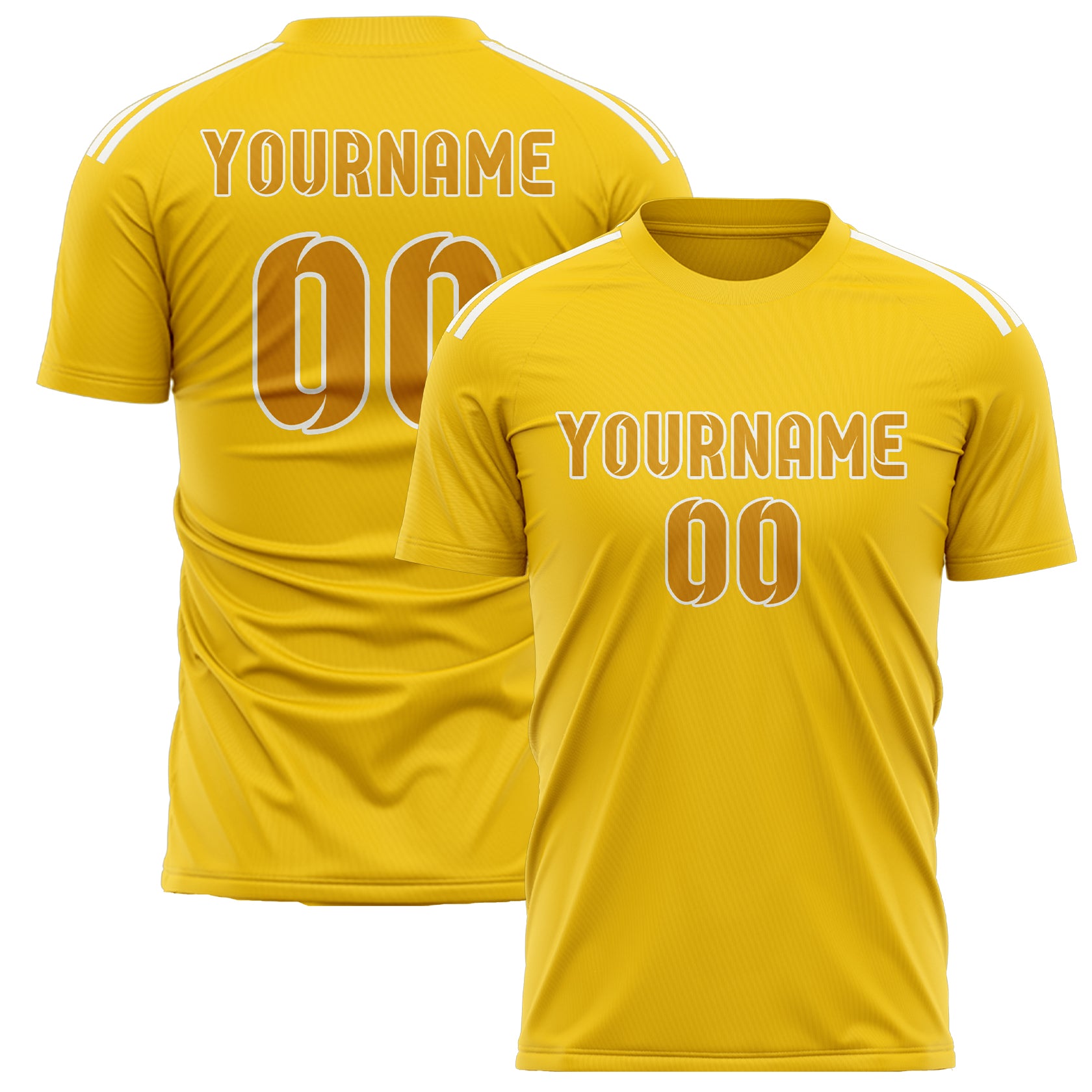Benutzerdefiniertes Professionelles Gold Gelb Fußballtrikot