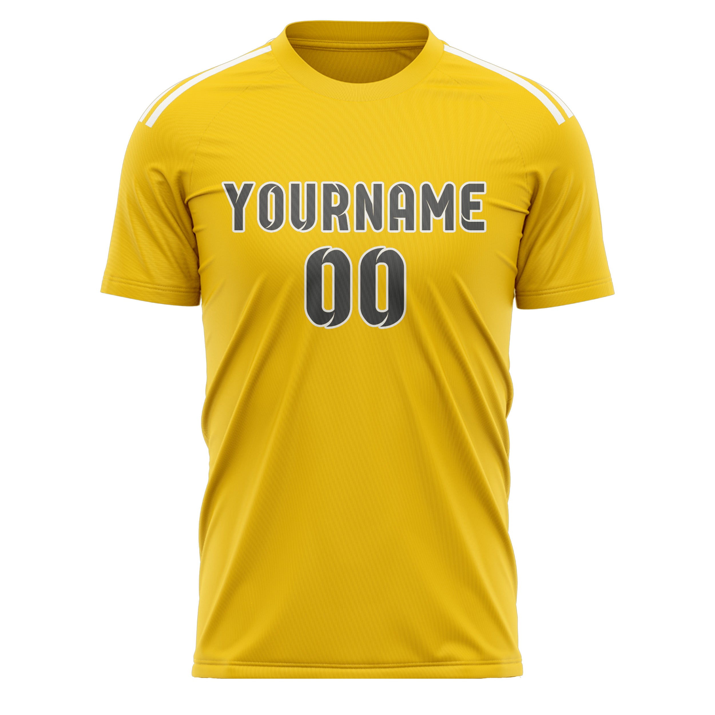 Benutzerdefiniertes Professionelles Gold Dunkelgrau Fußballtrikot