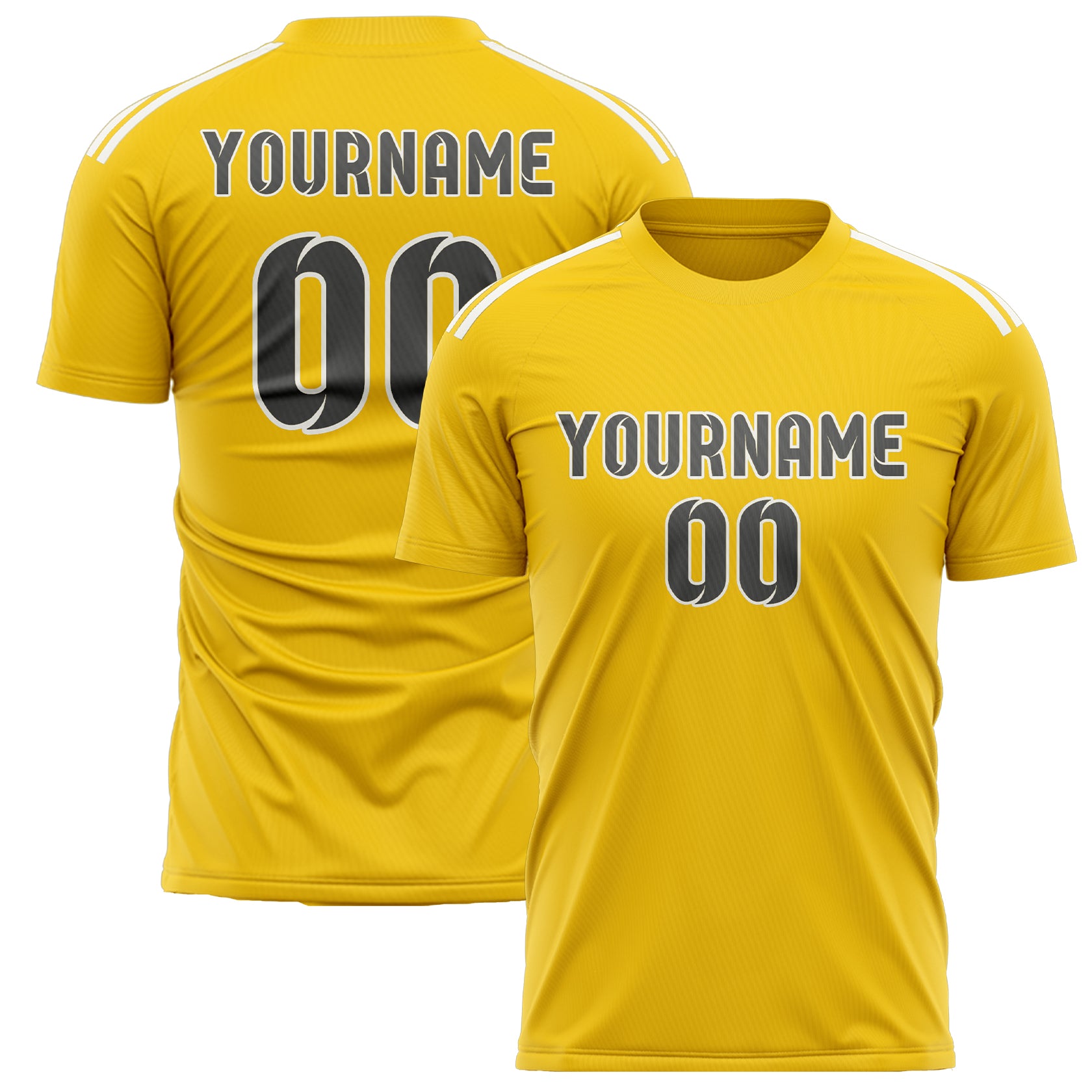 Benutzerdefiniertes Professionelles Gold Dunkelgrau Fußballtrikot