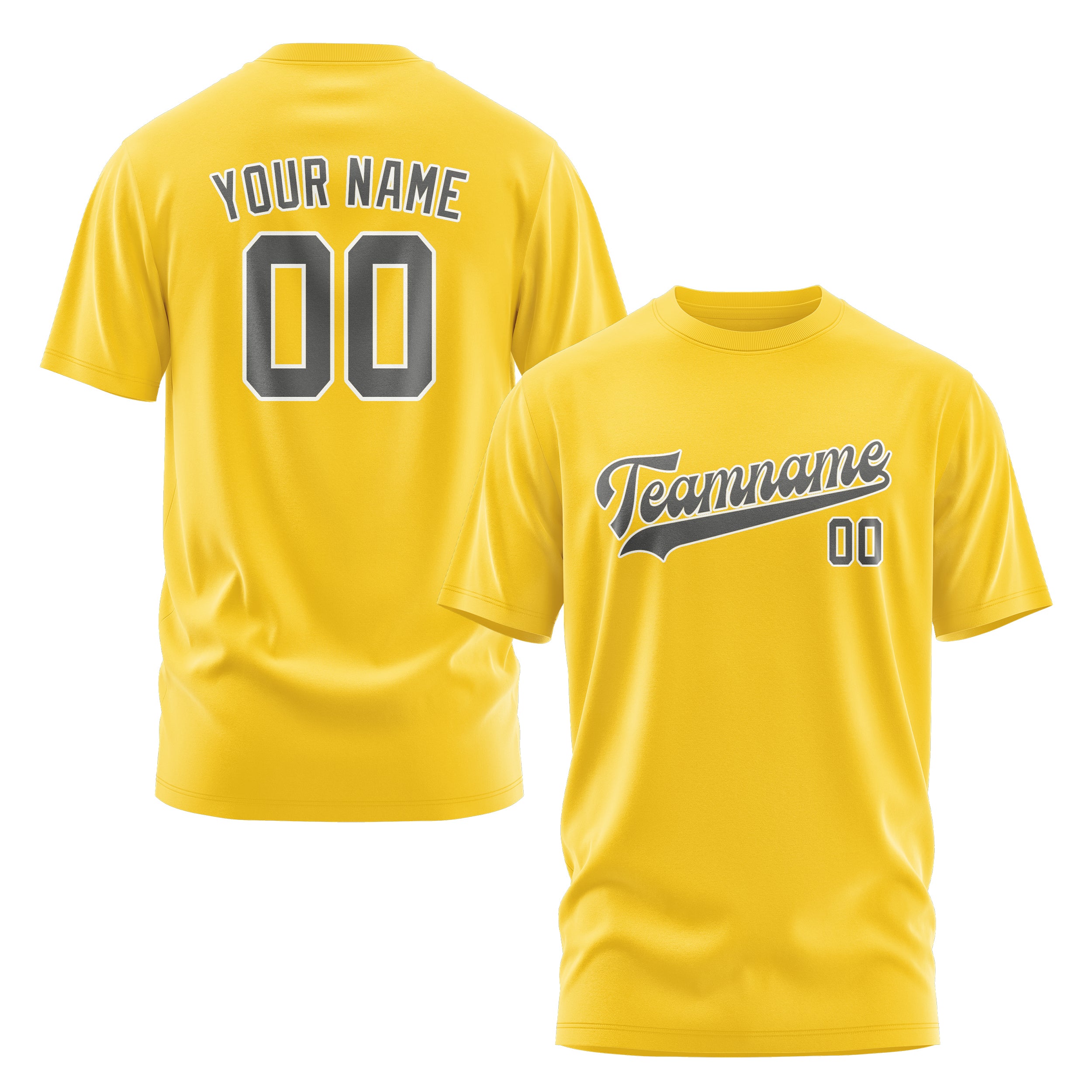 Maßgeschneidertes Gold Dunkelgrau T-Shirt