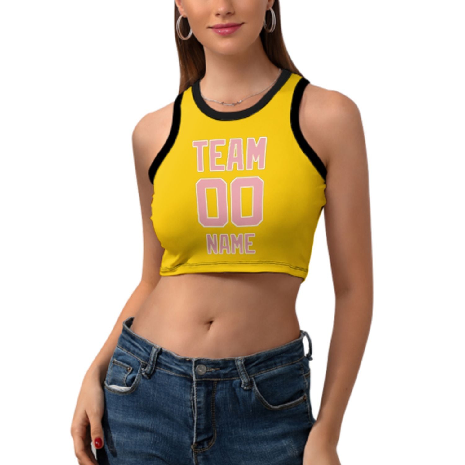 Maßgeschneidertes Gold Rosa Ärmelloses Tanktop