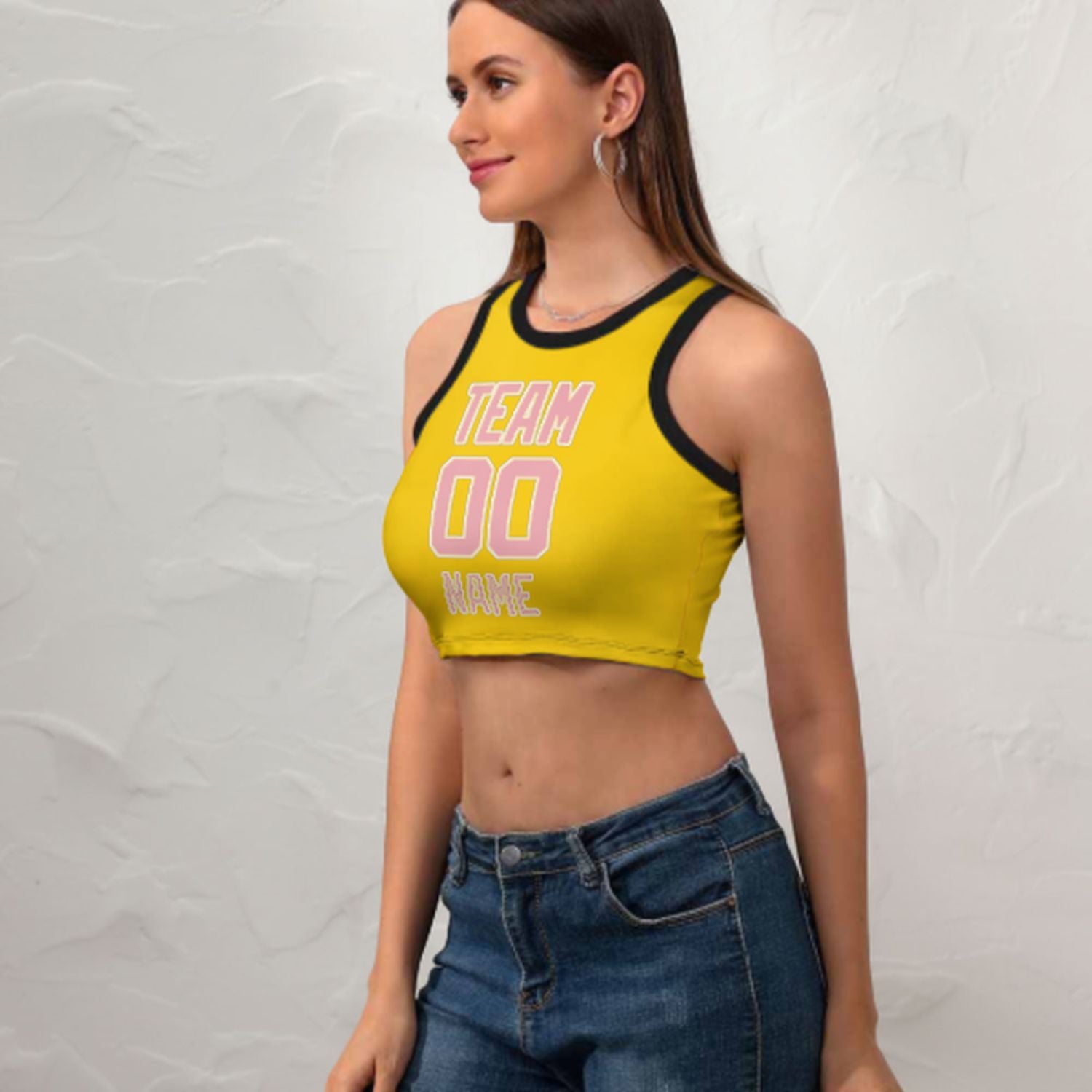 Maßgeschneidertes Gold Rosa Ärmelloses Tanktop