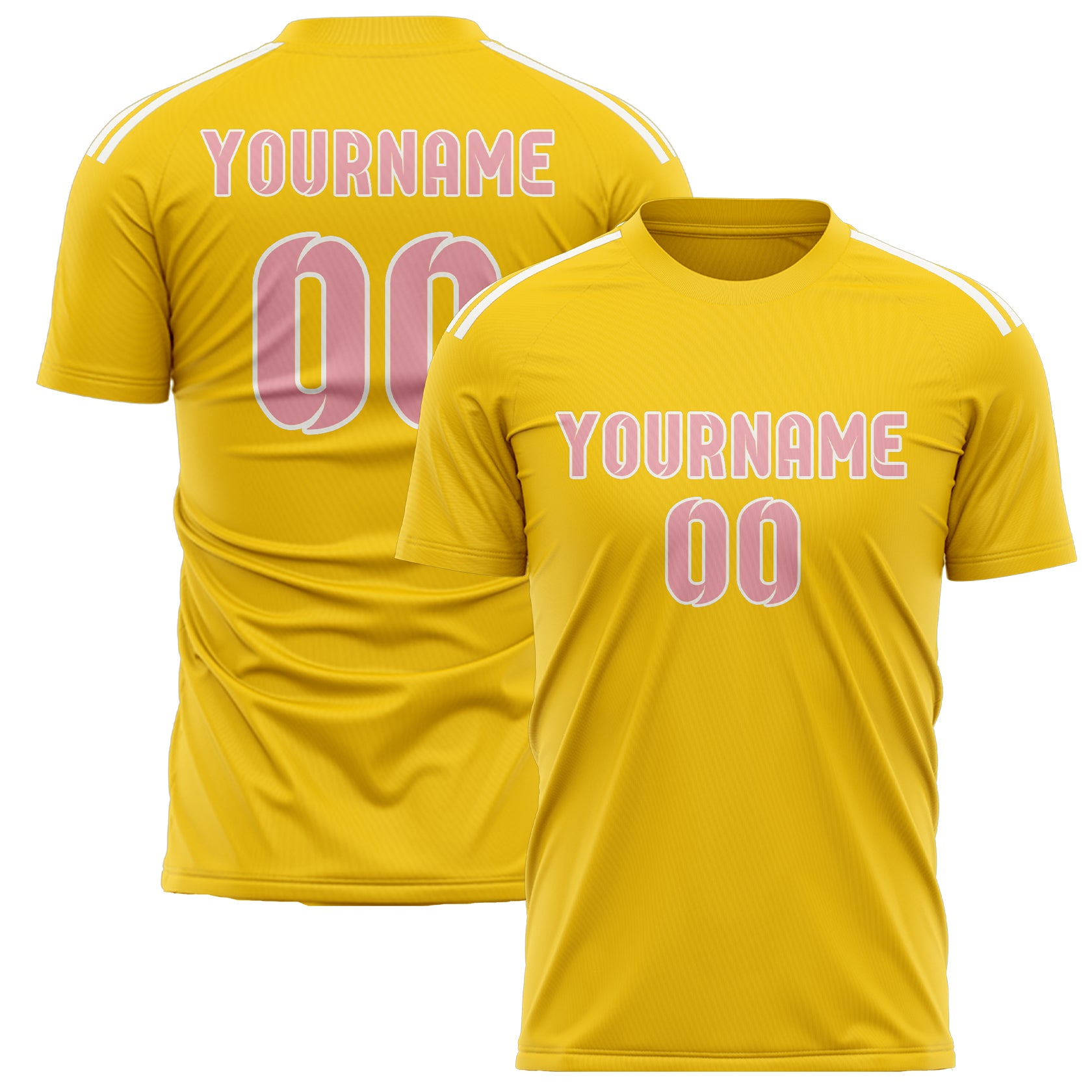 Benutzerdefiniertes Professionelles Gold Rosa Fußballtrikot