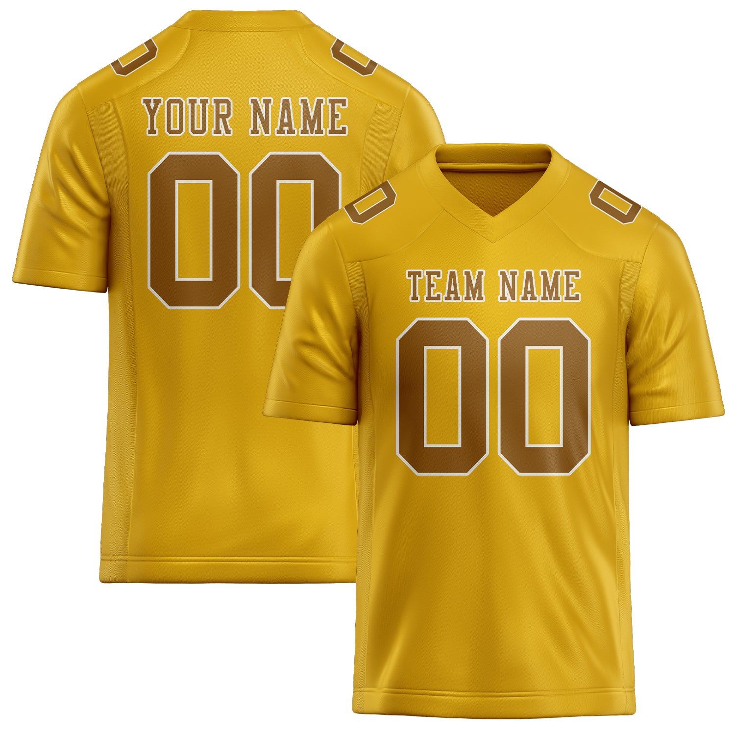 Maglia da rugby personalizzata color oro e cachi professionale