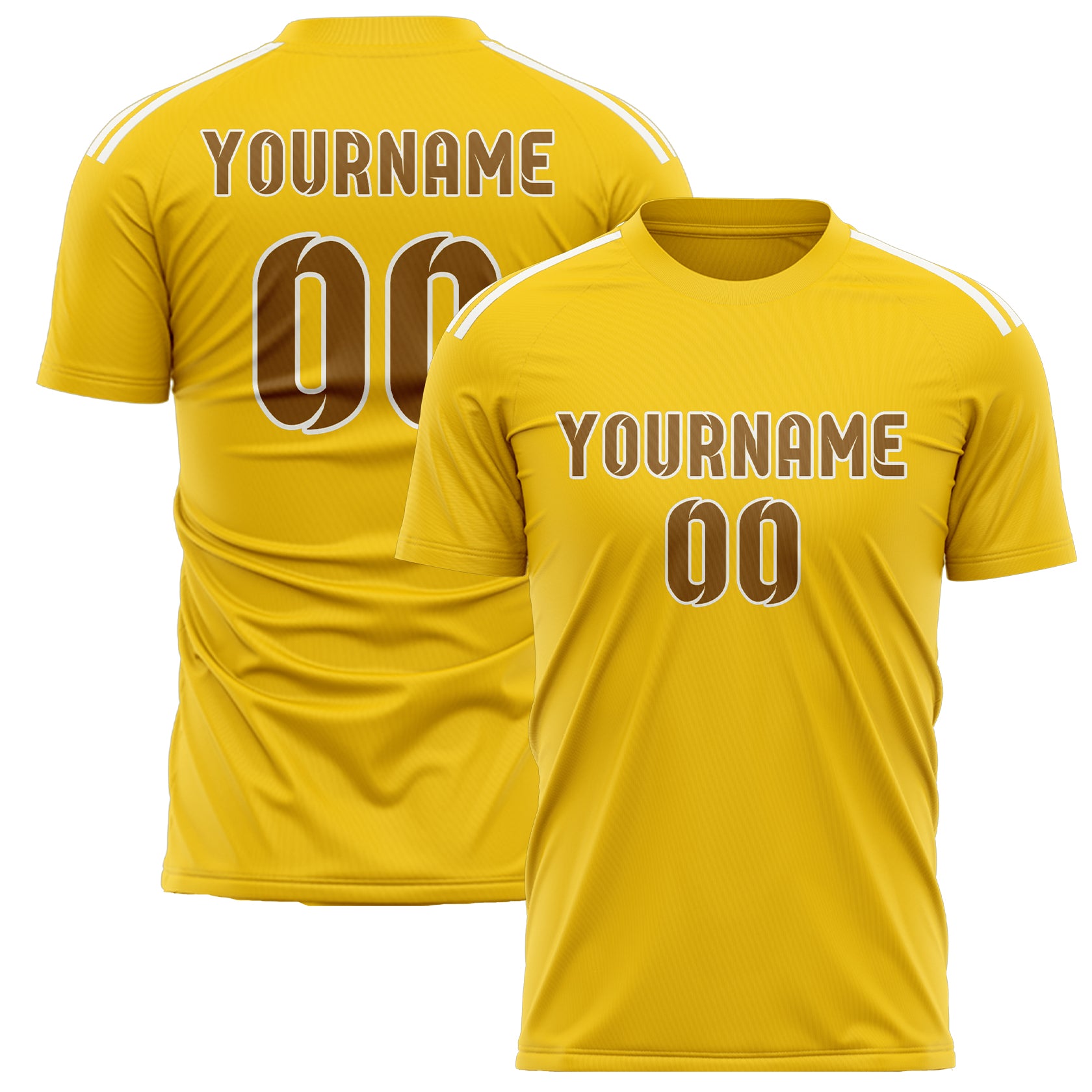 Benutzerdefiniertes Professionelles Gold Khaki Fußballtrikot