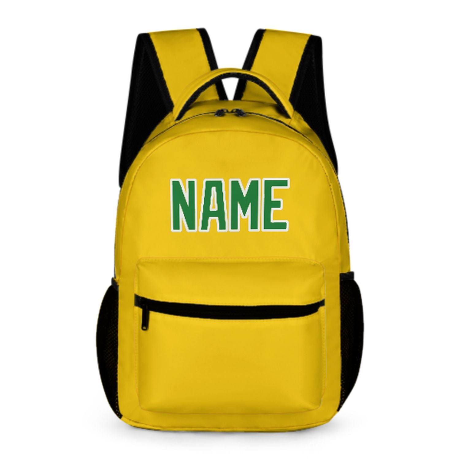 Zaino personalizzato per bambini color oro e verde smeraldo