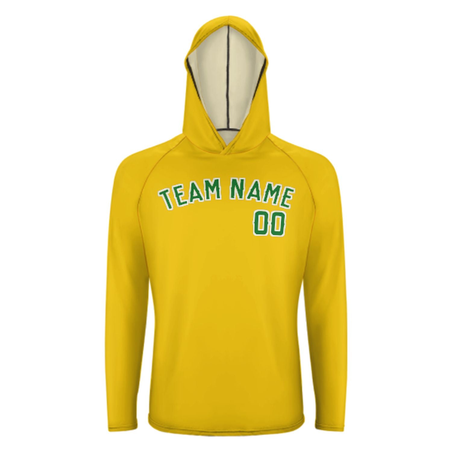 Maßgeschneidertes Gold Smaragdgrün UV-Hoodie