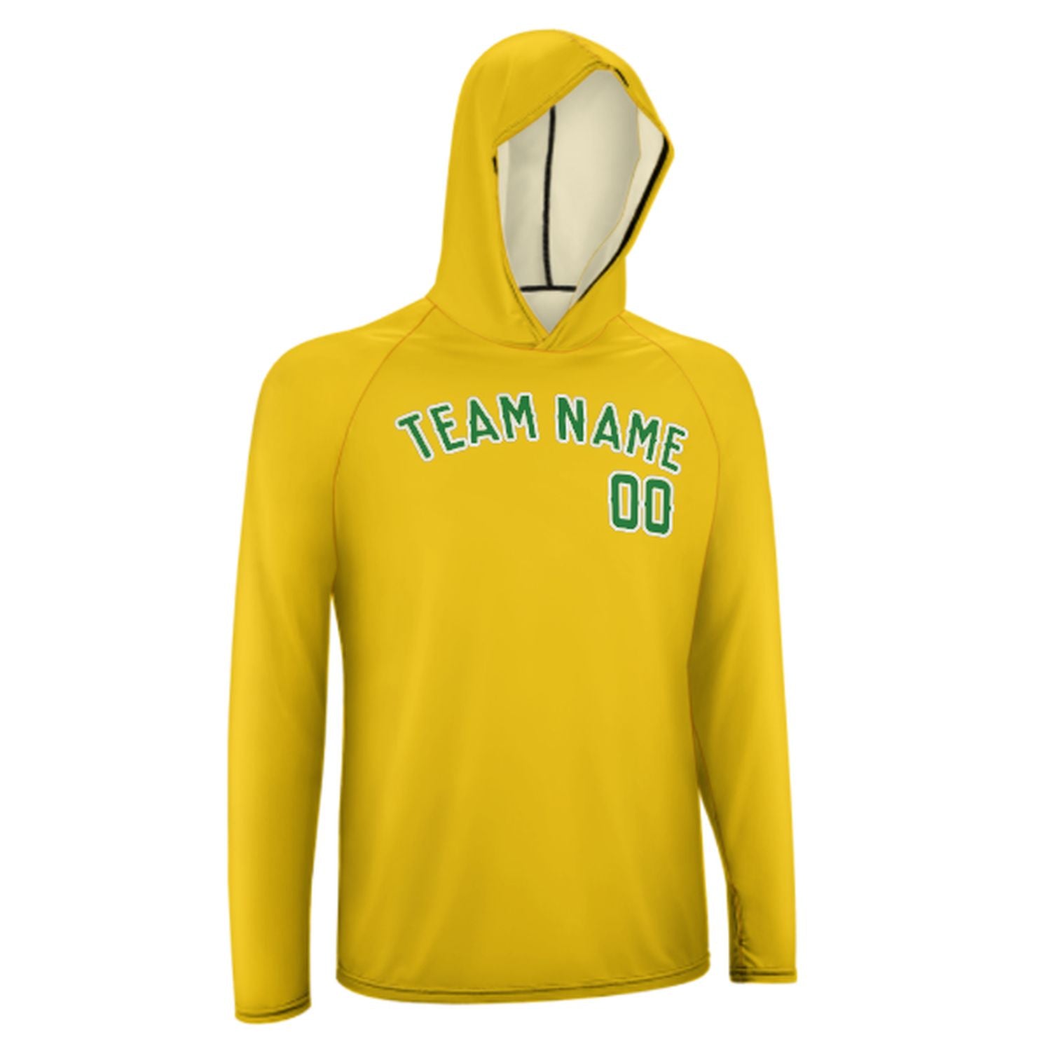 Maßgeschneidertes Gold Smaragdgrün UV-Hoodie