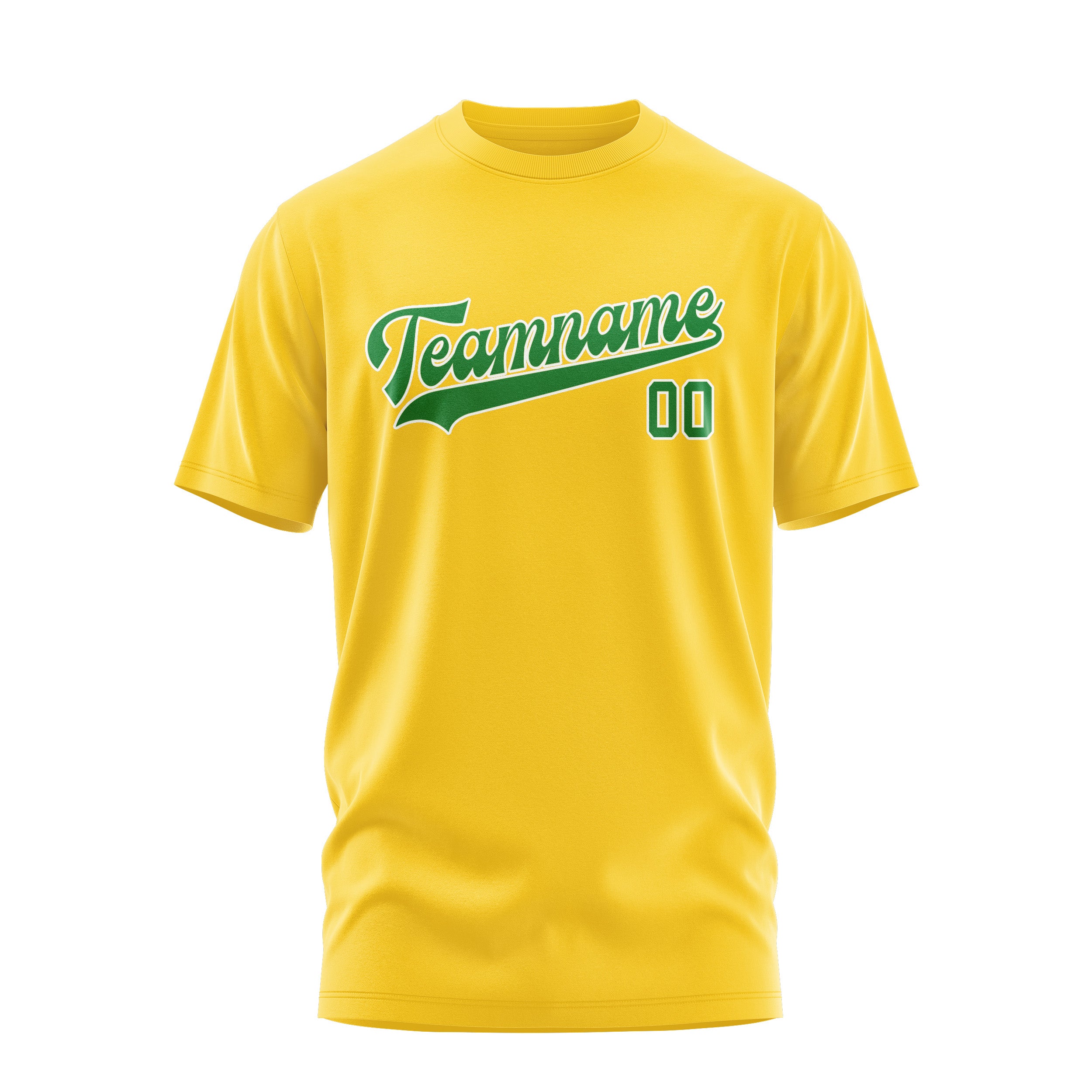 Maßgeschneidertes Gold Smaragdgrün T-Shirt