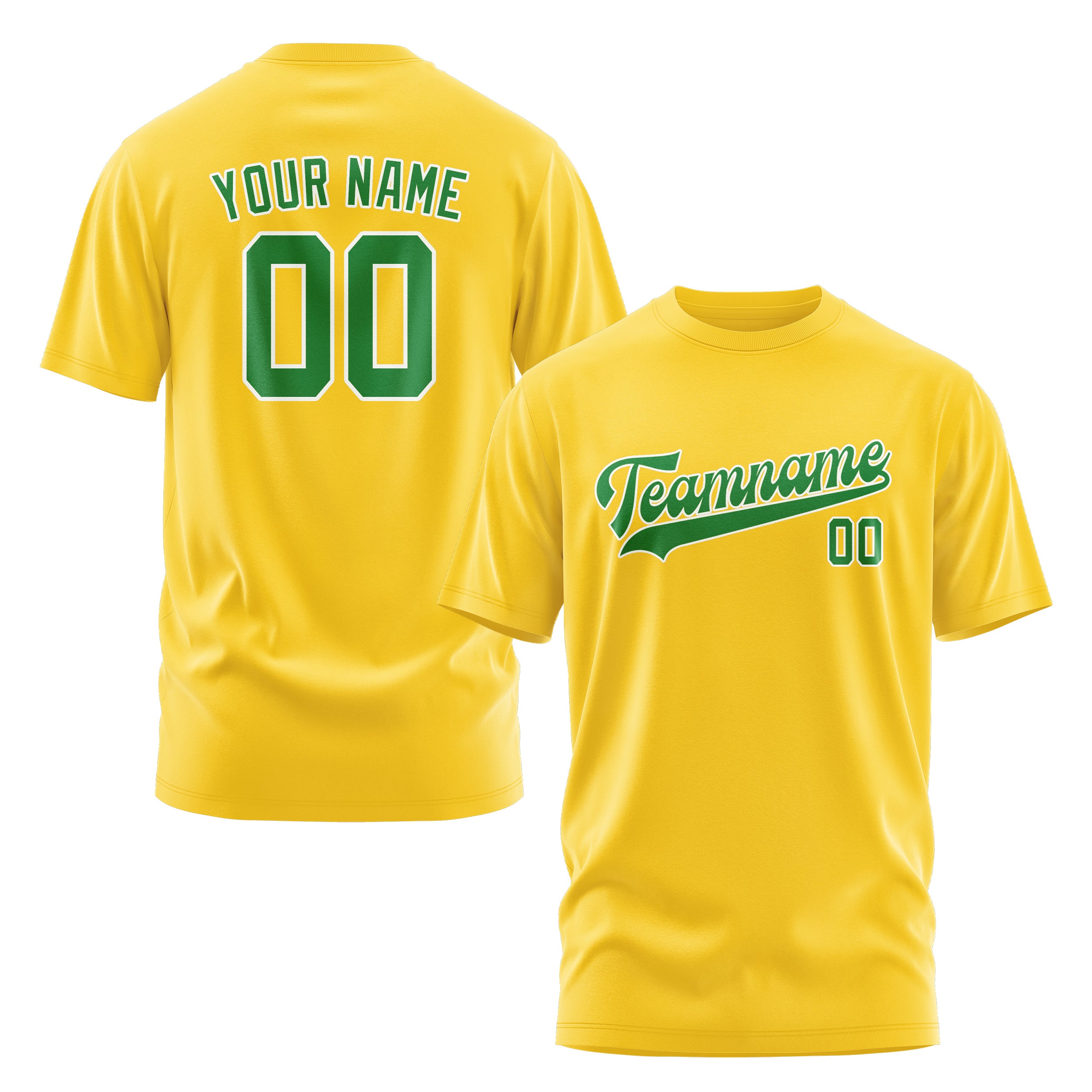Maßgeschneidertes Gold Smaragdgrün T-Shirt