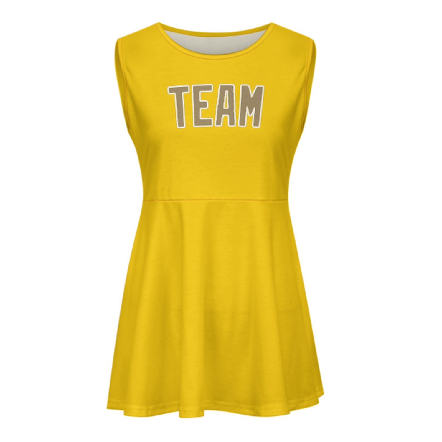 Maßgeschneidertes Gold Hellkhaki Cheerleader-Kleid