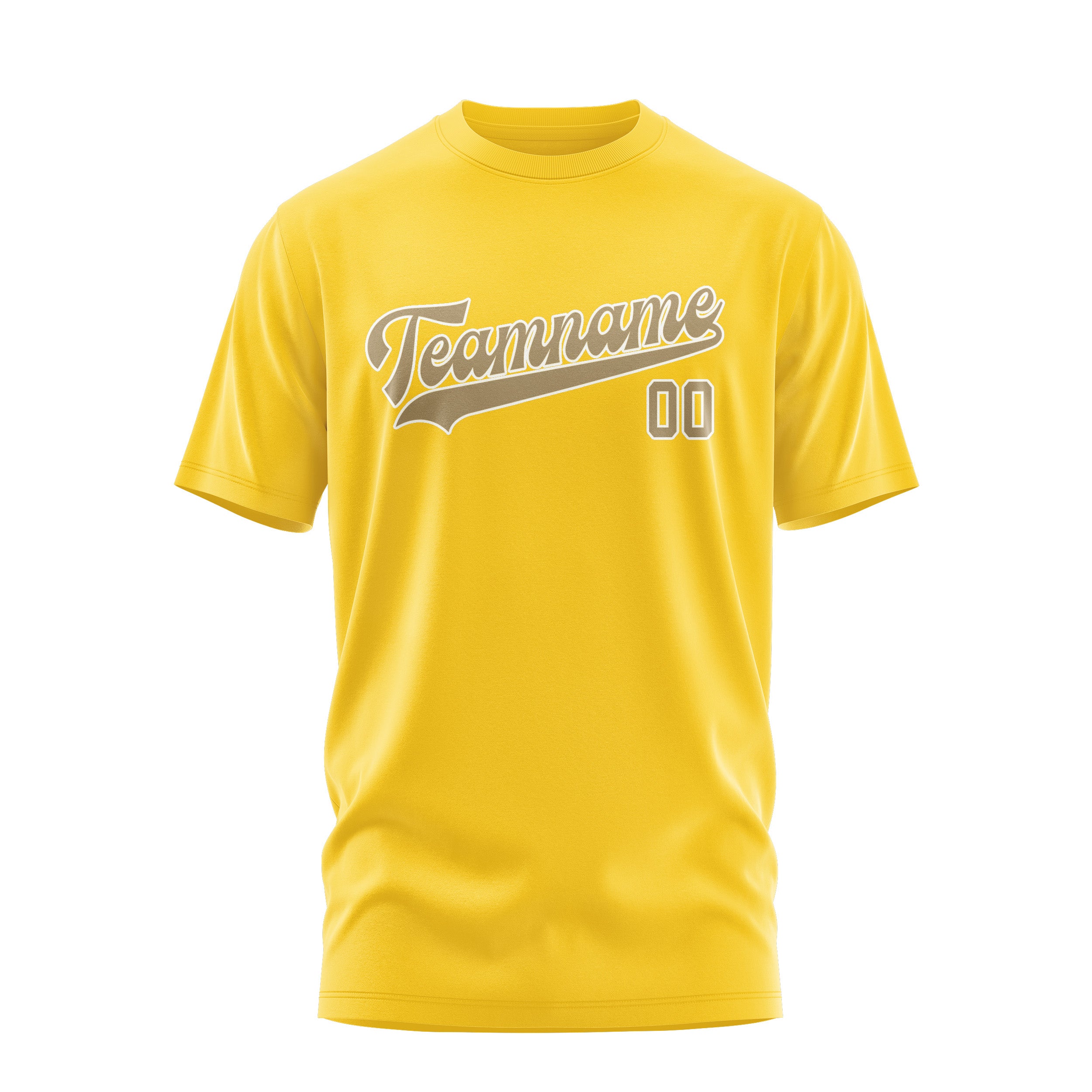Maßgeschneidertes Gold Hellkhaki T-Shirt