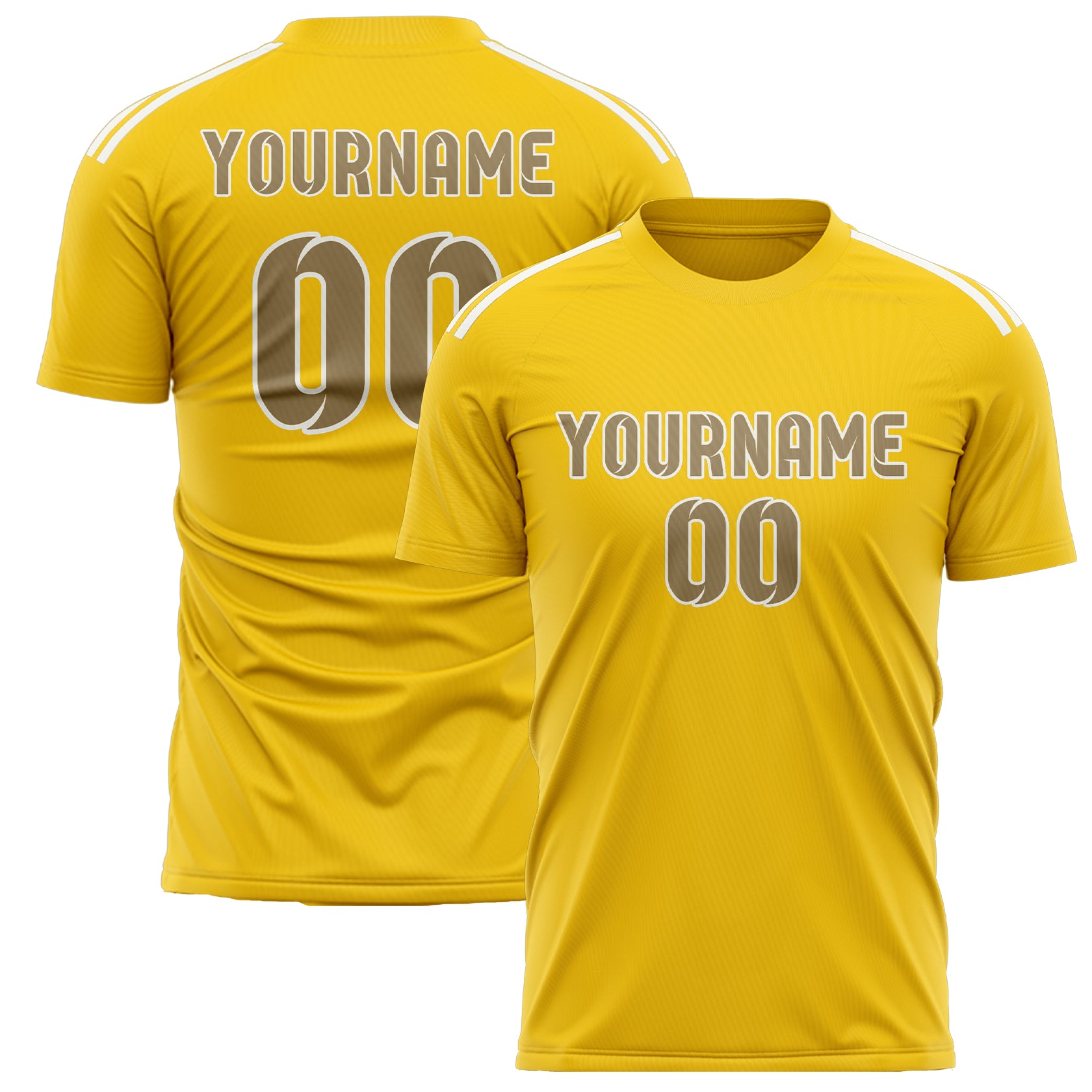 Benutzerdefiniertes Professionelles Gold Hellkhaki Fußballtrikot