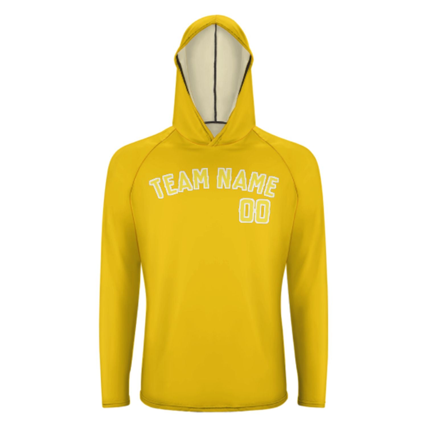 Maßgeschneidertes Gold Blassgelb UV-Hoodie