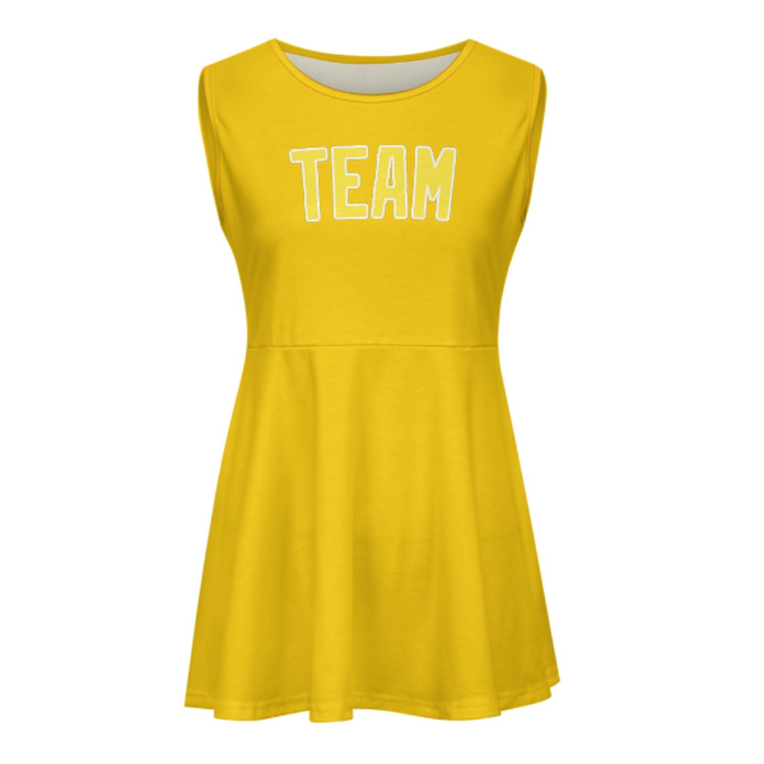 Maßgeschneidertes Gold Blassgelb Cheerleader-Kleid