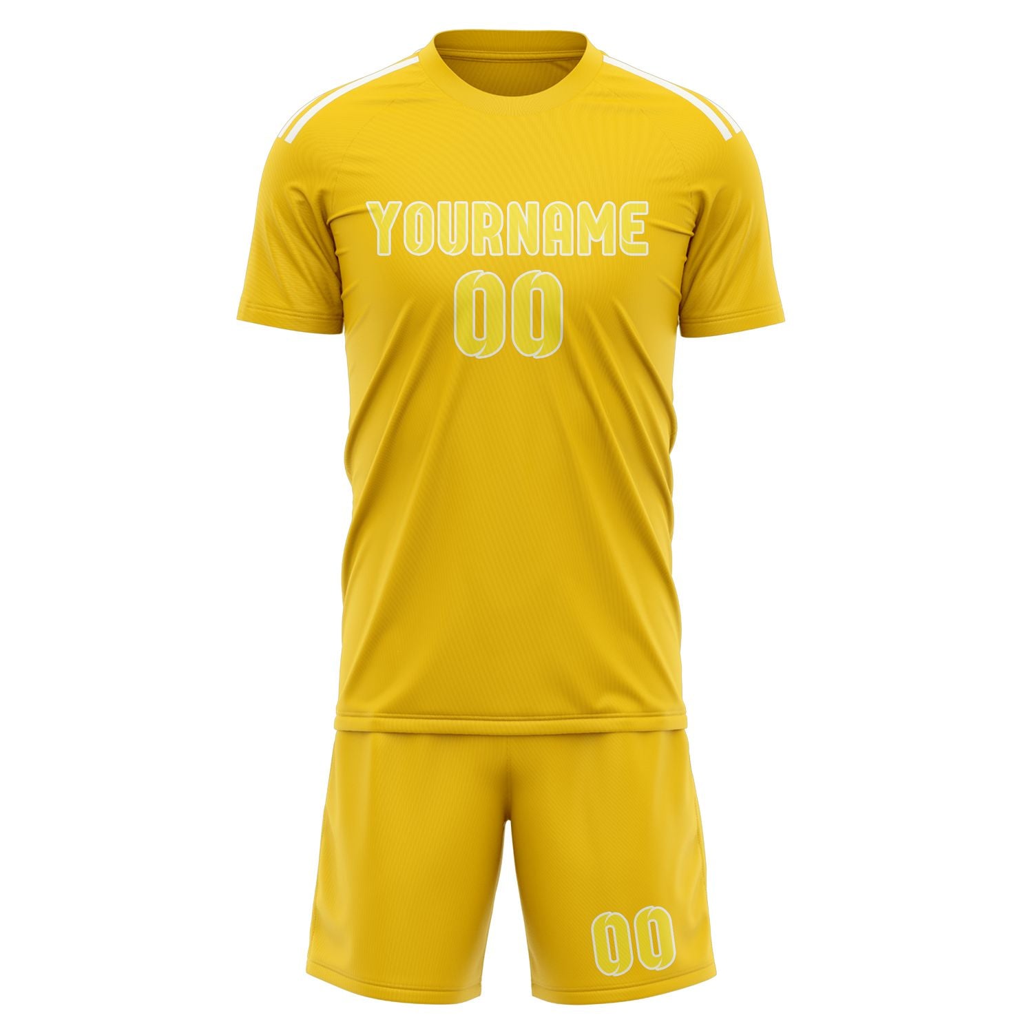 Maßgeschneidertes Professionelles Gold Blassgelb Fußballtrikot-Set