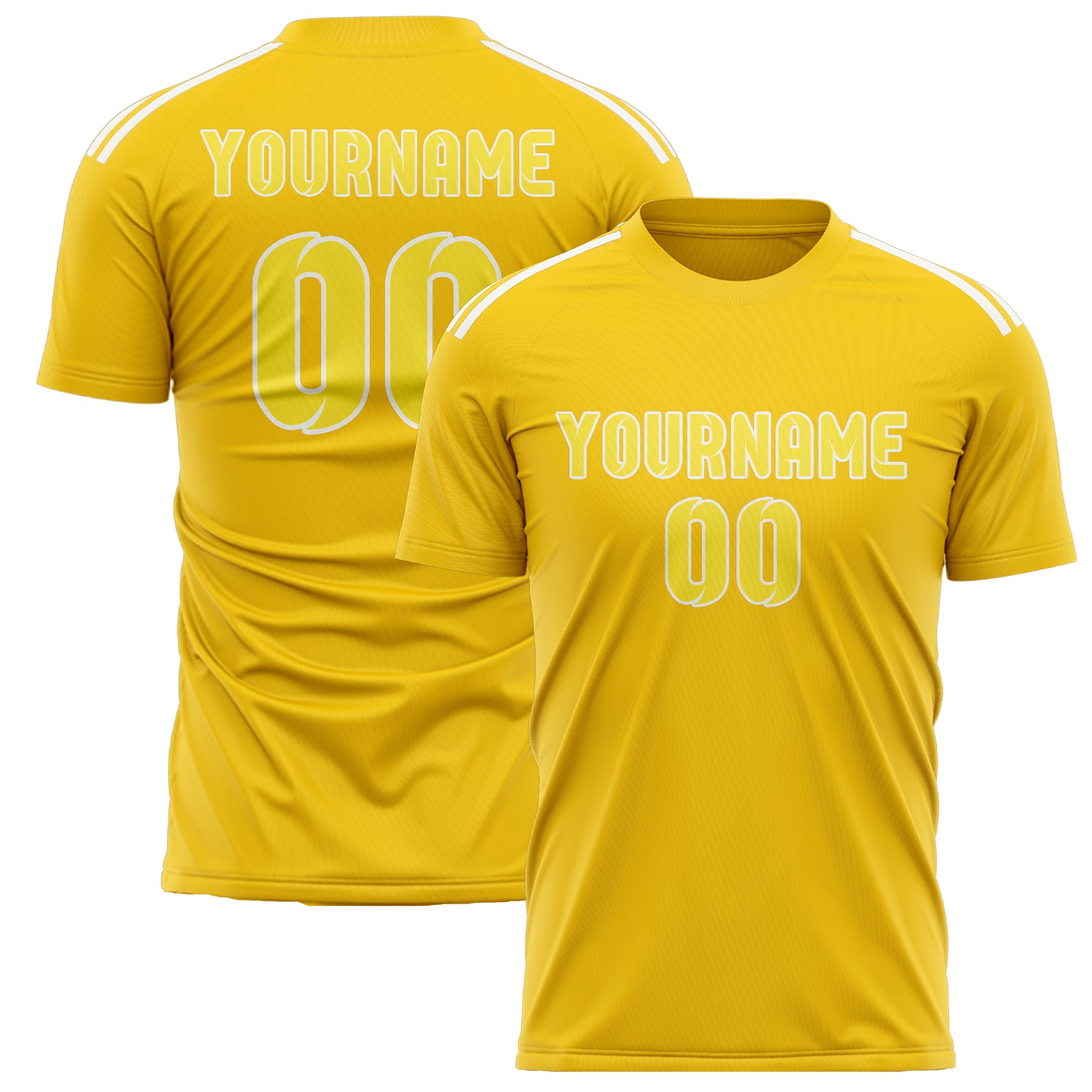 Benutzerdefiniertes Professionelles Gold Blassgelb Fußballtrikot