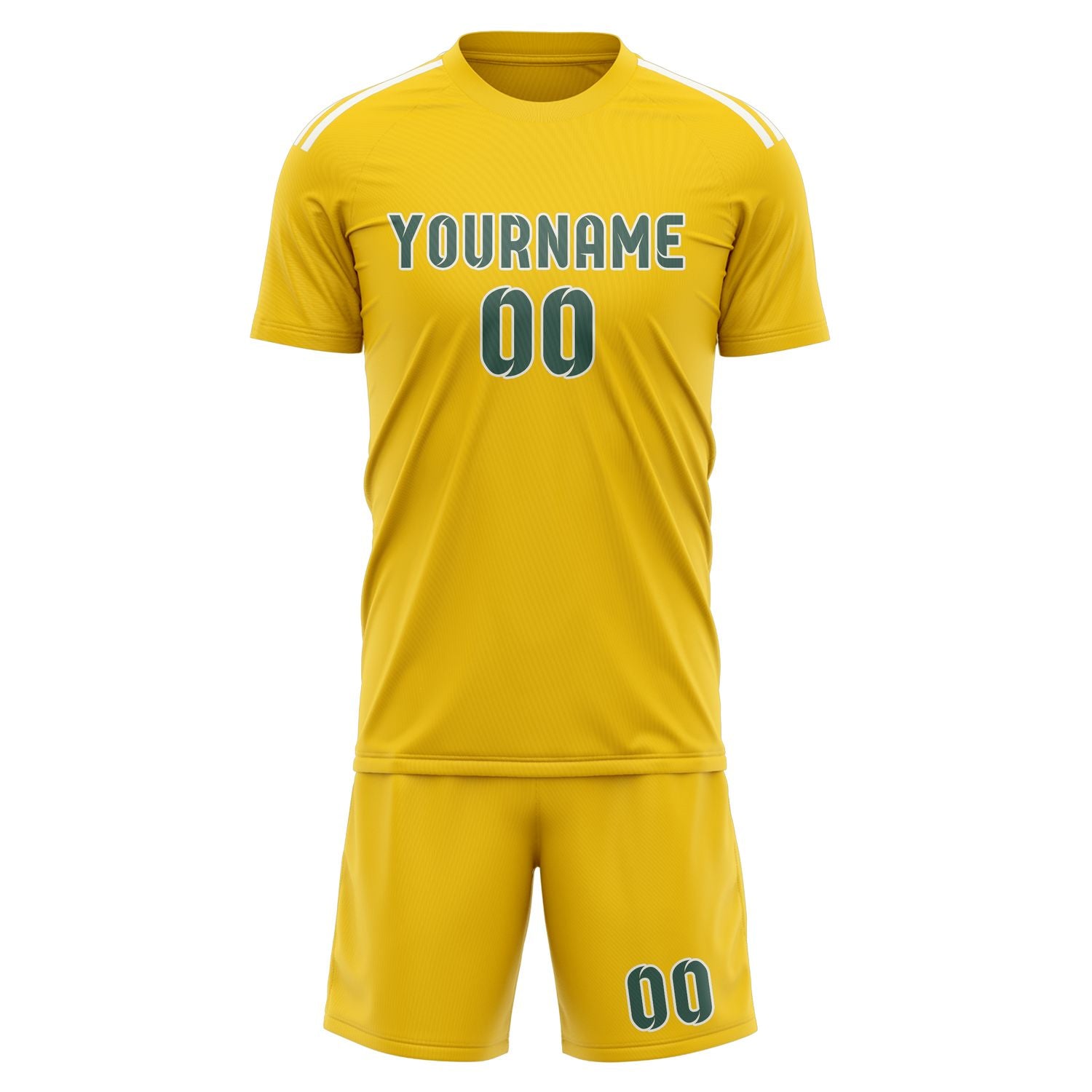 Maßgeschneidertes Professionelles Gold Blaugrün Fußballtrikot-Set