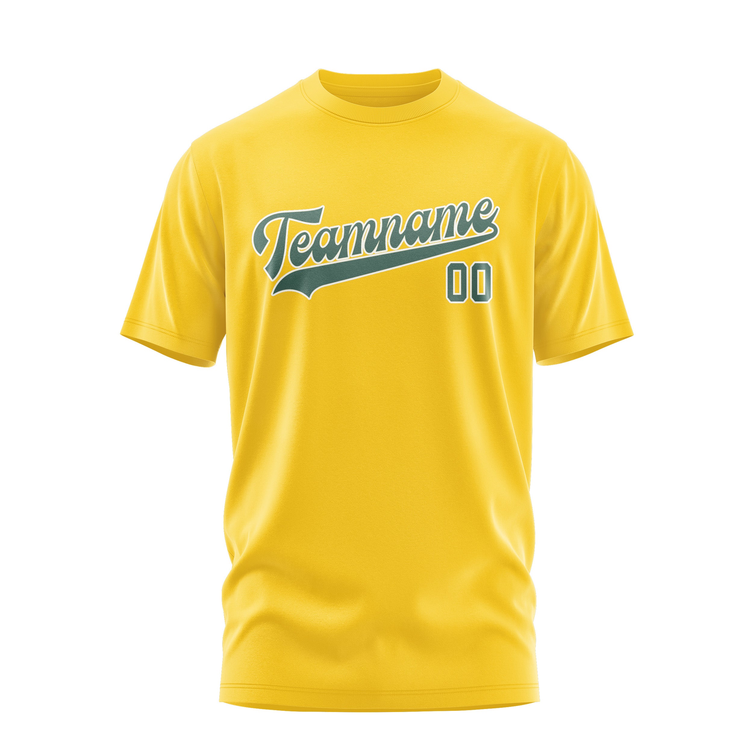 Maßgeschneidertes Gold Blaugrün T-Shirt