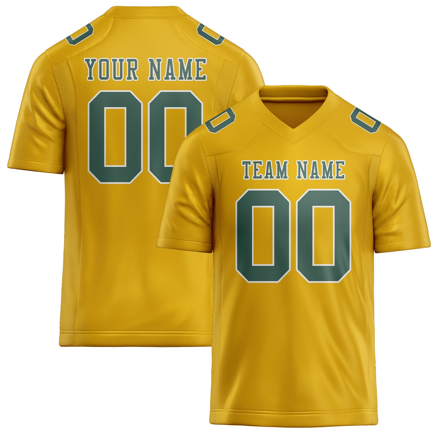Maglia da rugby personalizzata professionale color oro e verde acqua