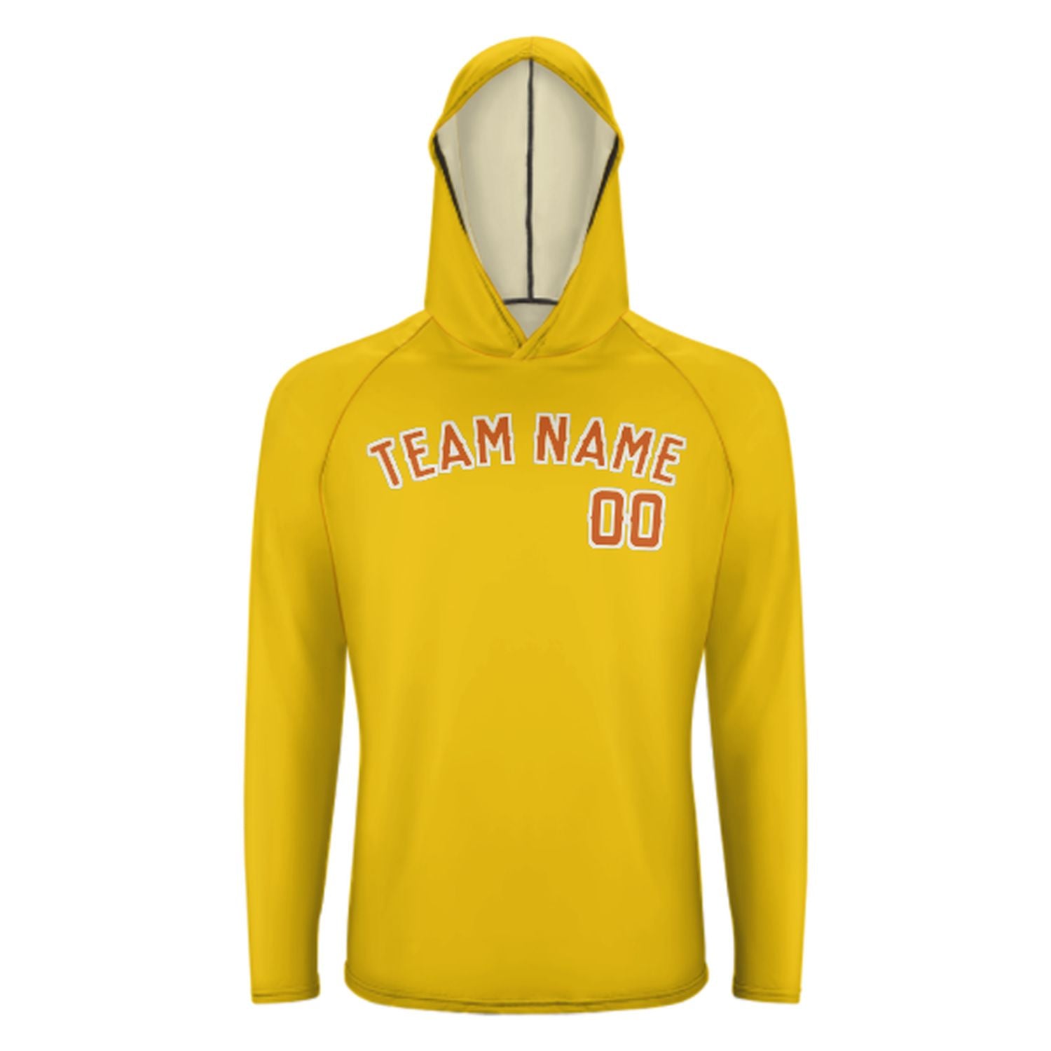 Maßgeschneidertes Gold Orange UV-Hoodie