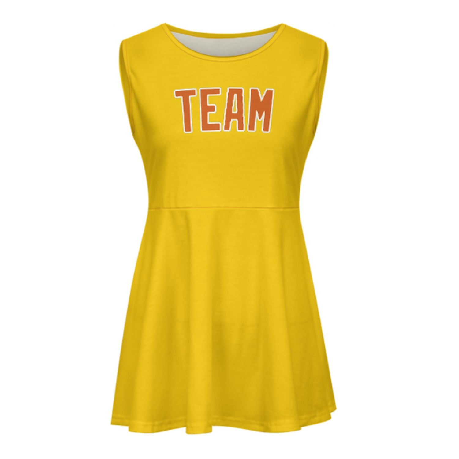 Maßgeschneidertes Gold Orange Cheerleader-Kleid