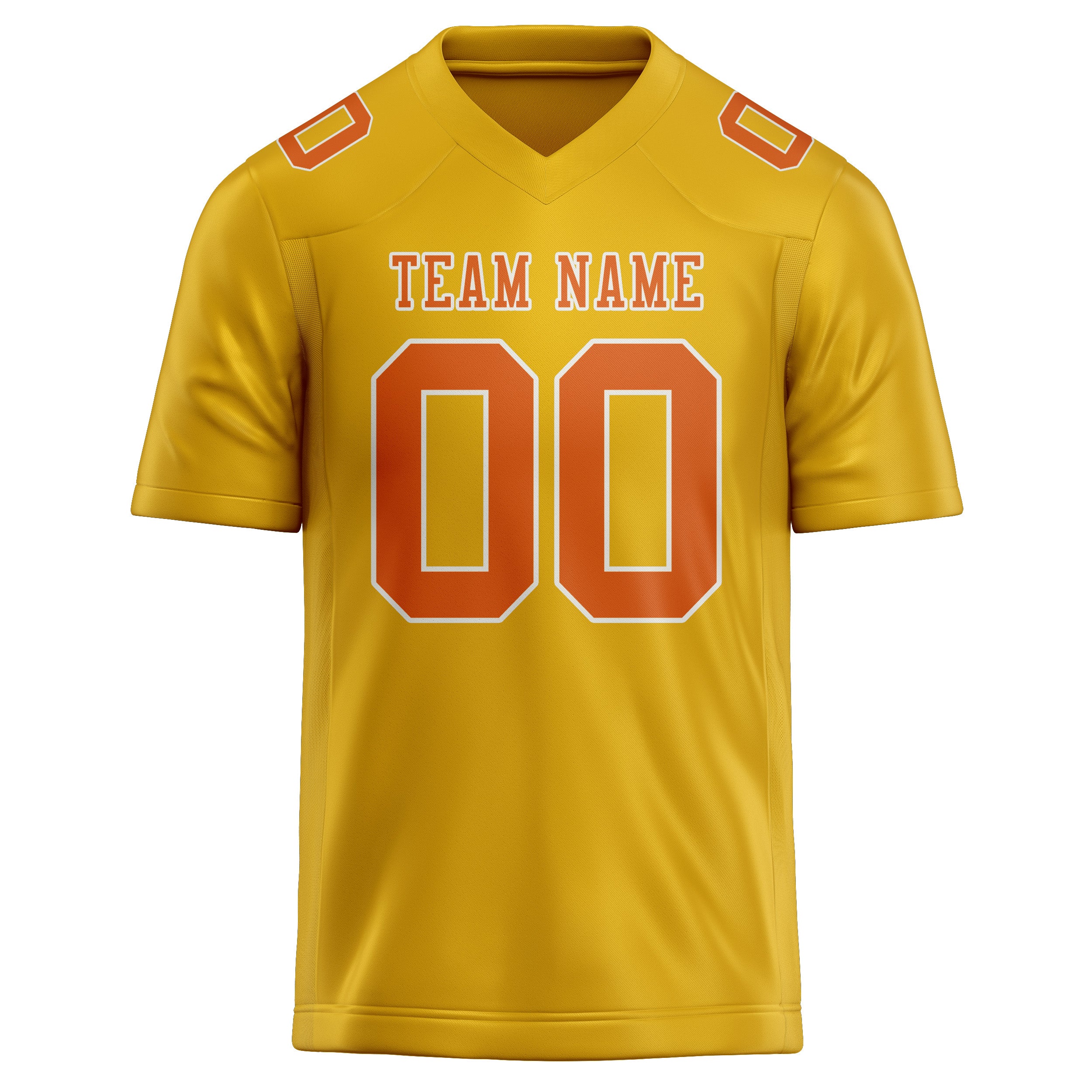 Maßgeschneidertes Professionelles Gold Orange Rugbytrikot