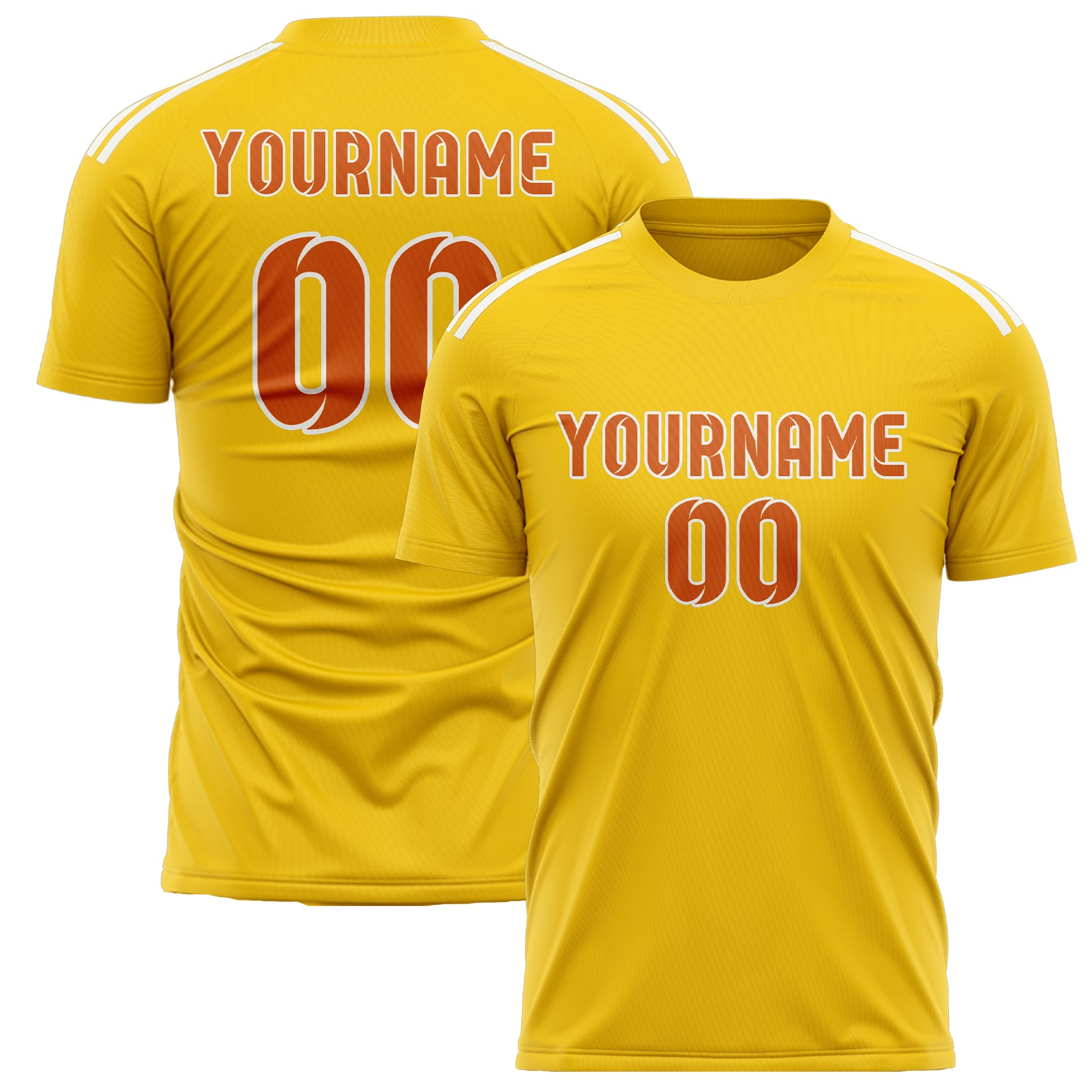 Benutzerdefiniertes Professionelles Gold Orange Fußballtrikot