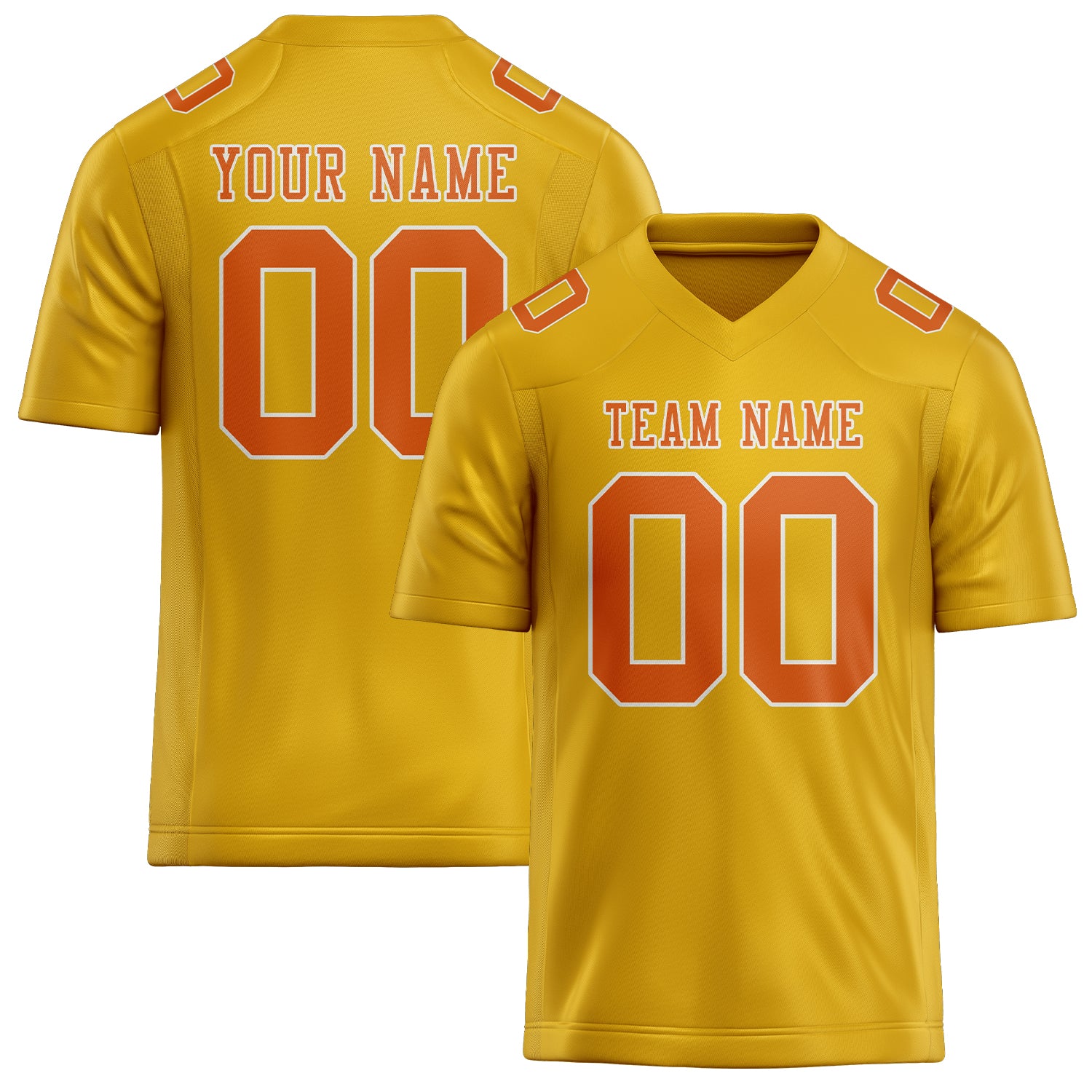 Maßgeschneidertes Professionelles Gold Orange Rugbytrikot