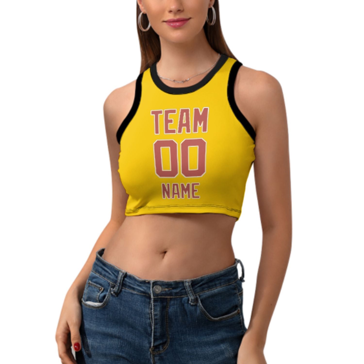Maßgeschneidertes Gold Kupferrose Ärmelloses Tanktop