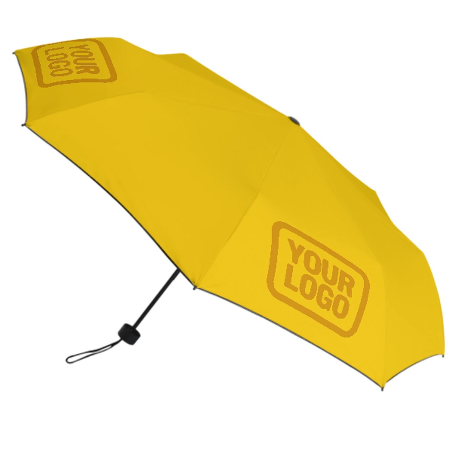 Maßgeschneidertes Gold Gelb Automatik-Regenschirm