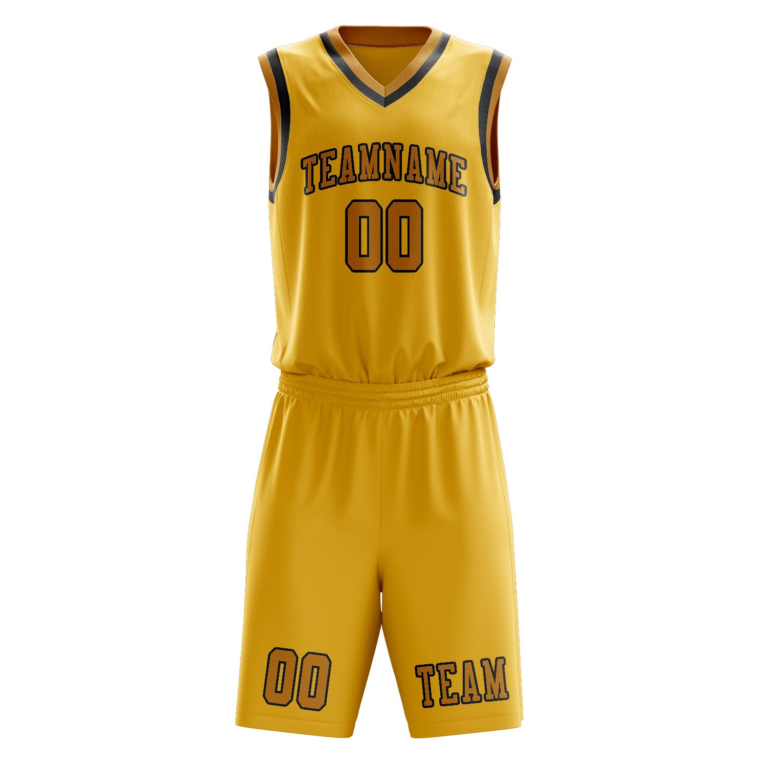 Benutzerdefiniertes Professionelles Gold Gelb Basketballtrikot-Set