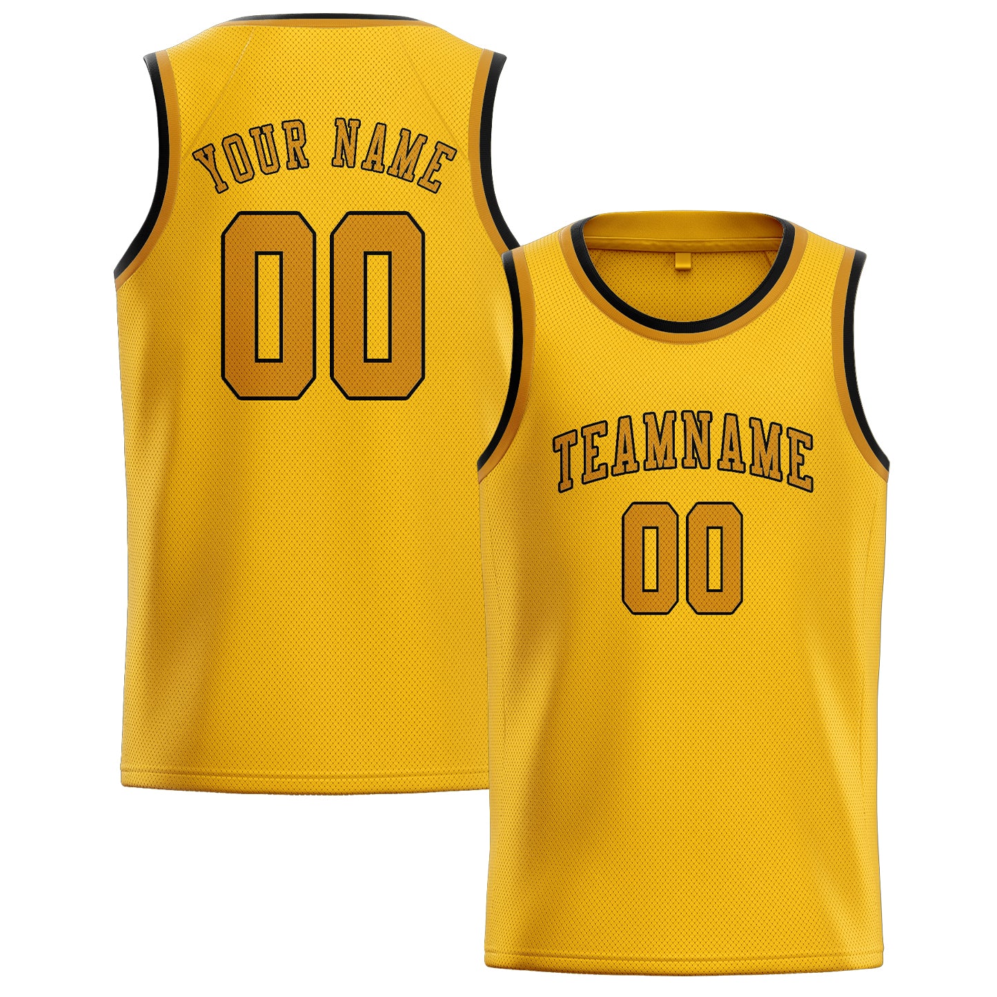 Benutzerdefiniertes Professionelles Gold Gelb Basketballtrikot