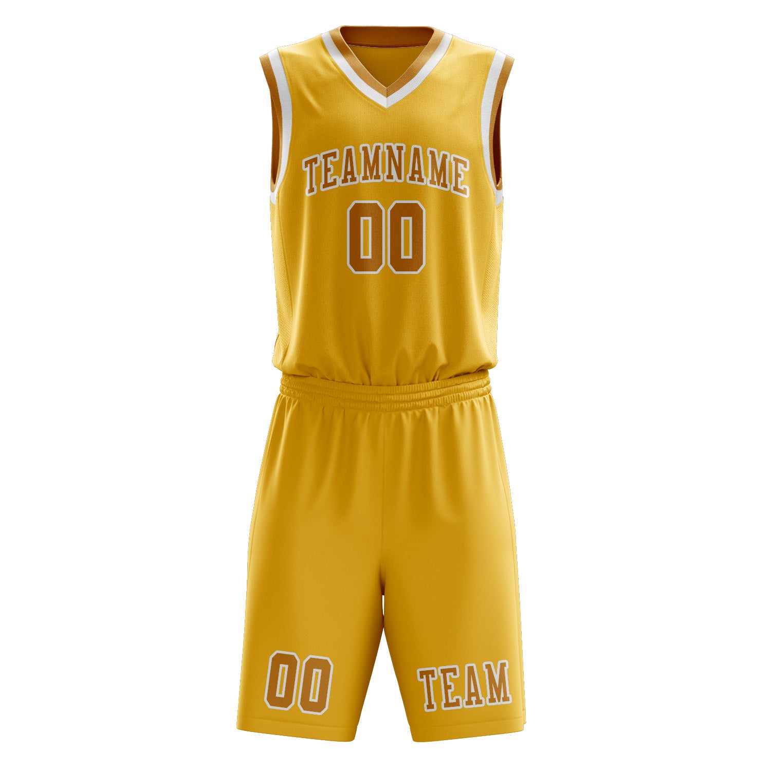 Benutzerdefiniertes Professionelles Gold Gelb Basketballtrikot-Set