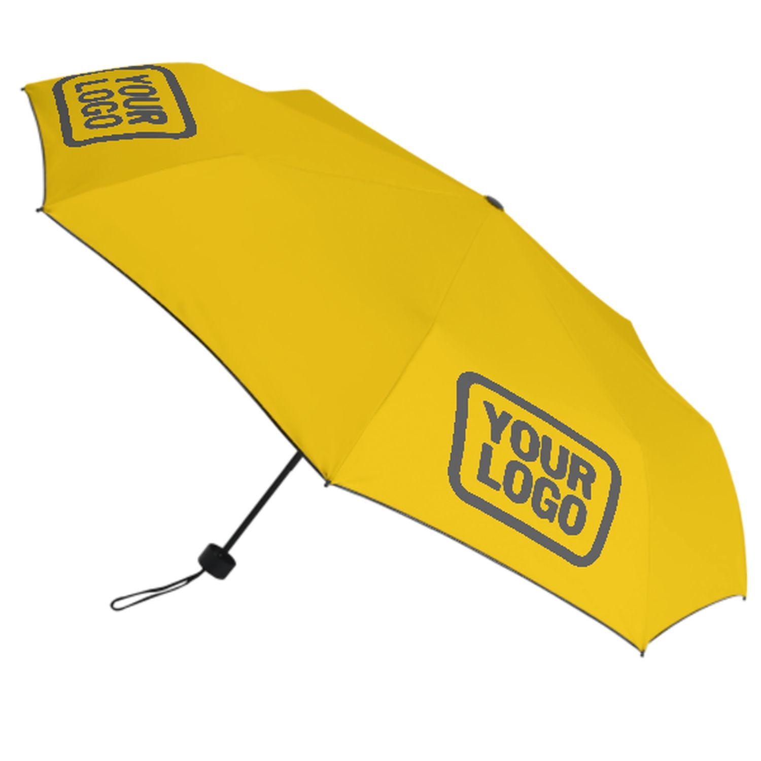 Maßgeschneidertes Gold Dunkelgrau Automatik-Regenschirm