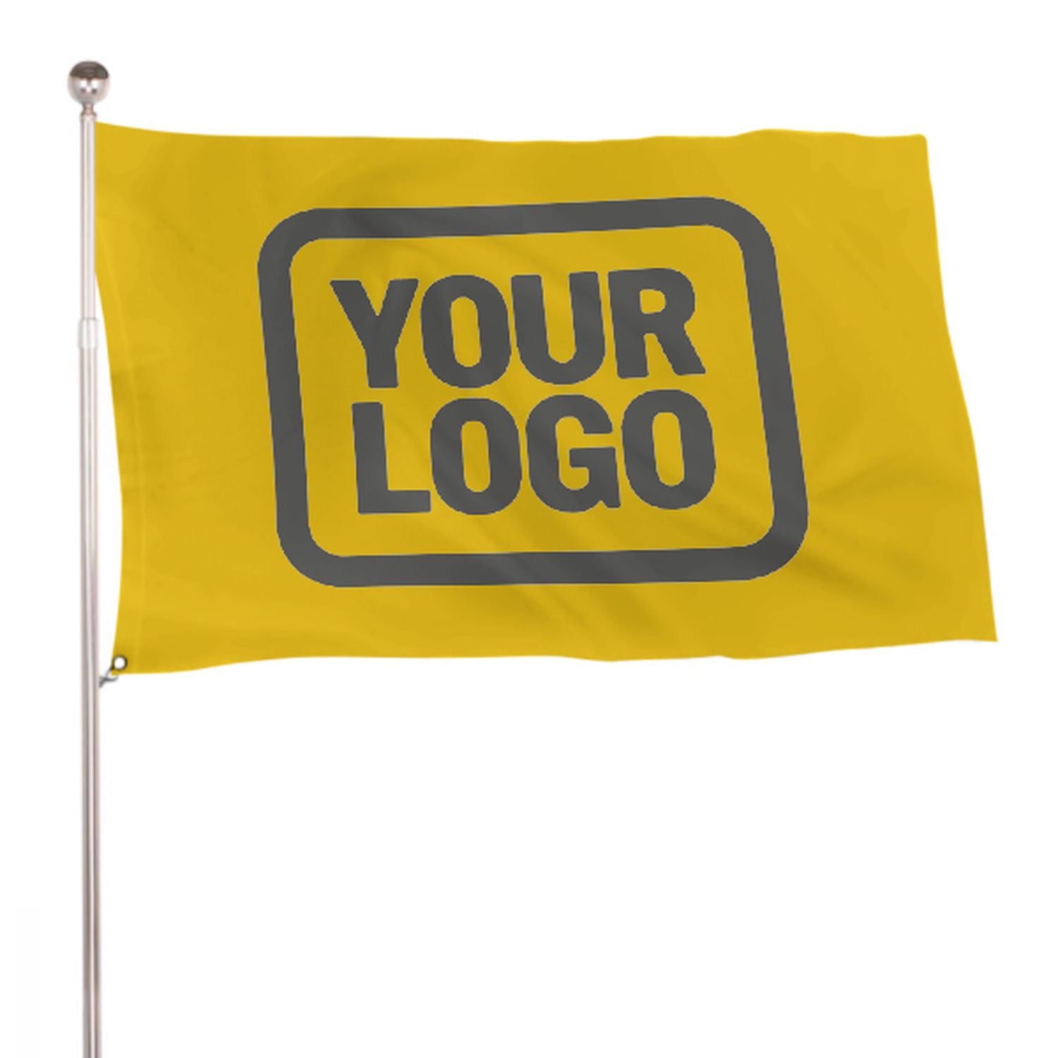 Maßgeschneidertes Gold Dunkelgrau Flagge